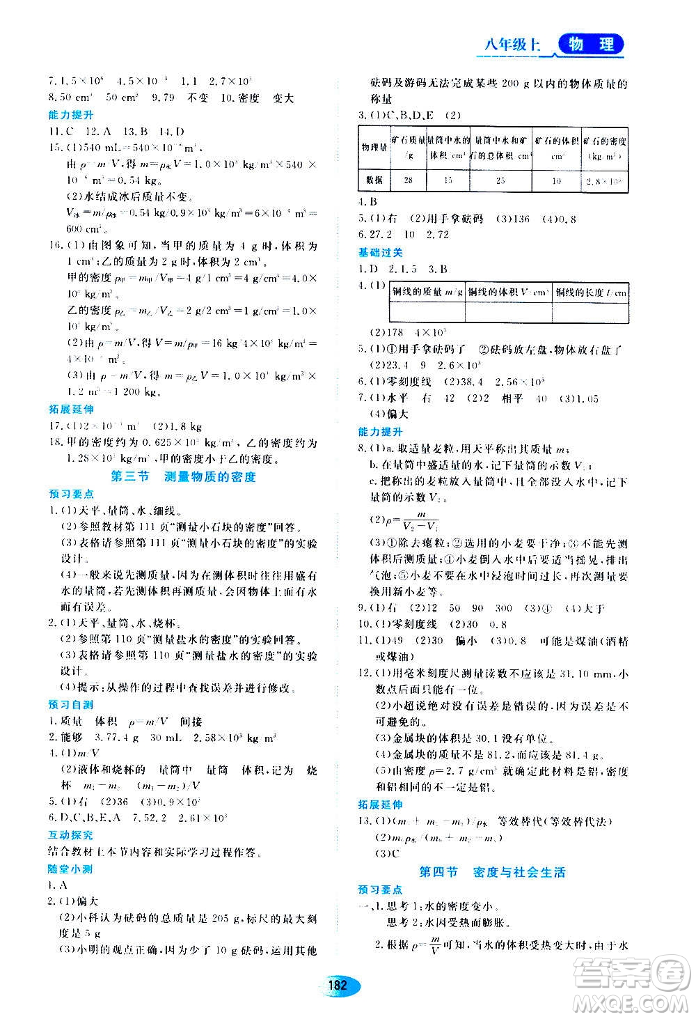 2020年五四學(xué)制資源與評(píng)價(jià)物理八年級(jí)上冊(cè)山科技版參考答案