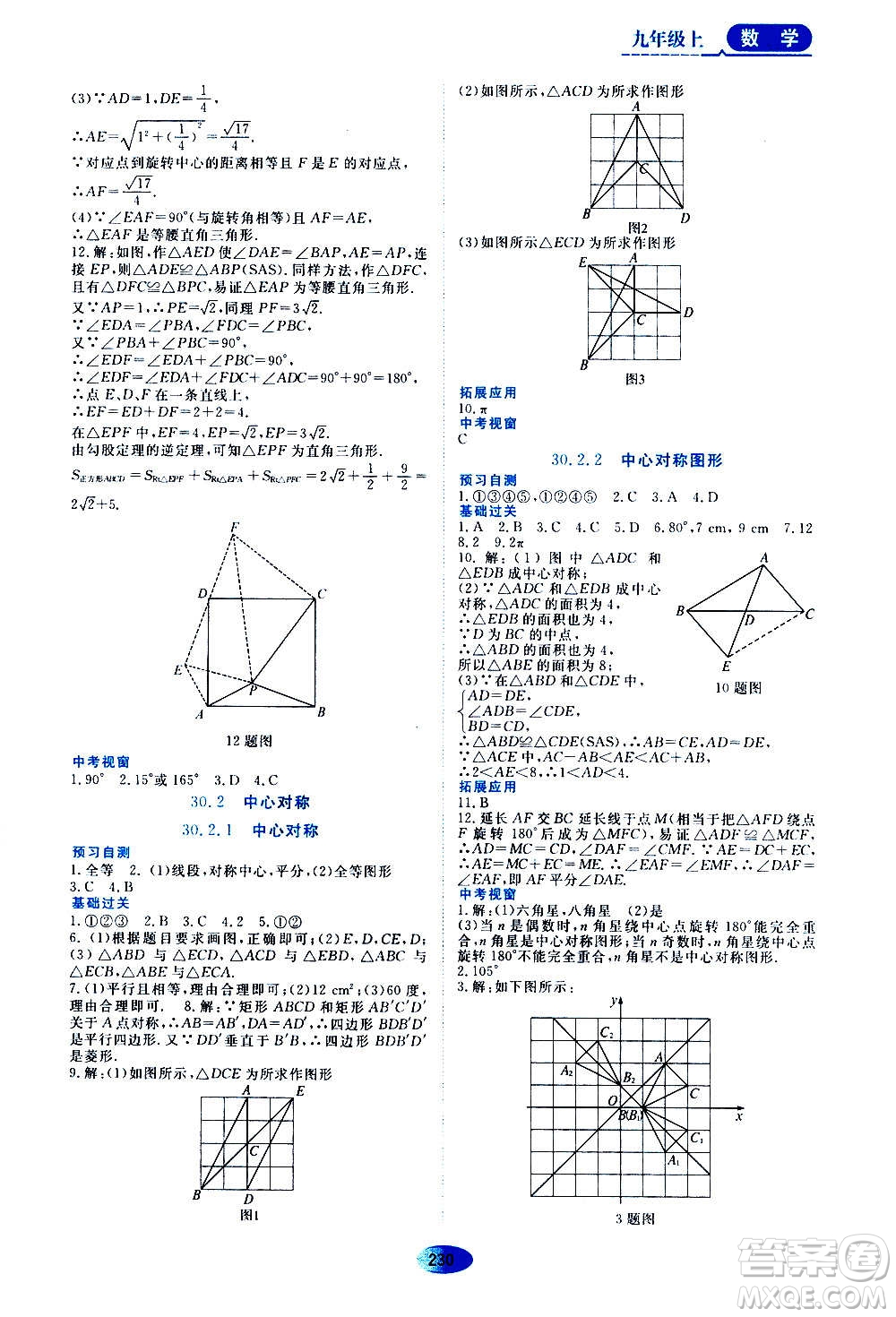 2020年五四學(xué)制資源與評價數(shù)學(xué)九年級上冊人教版參考答案