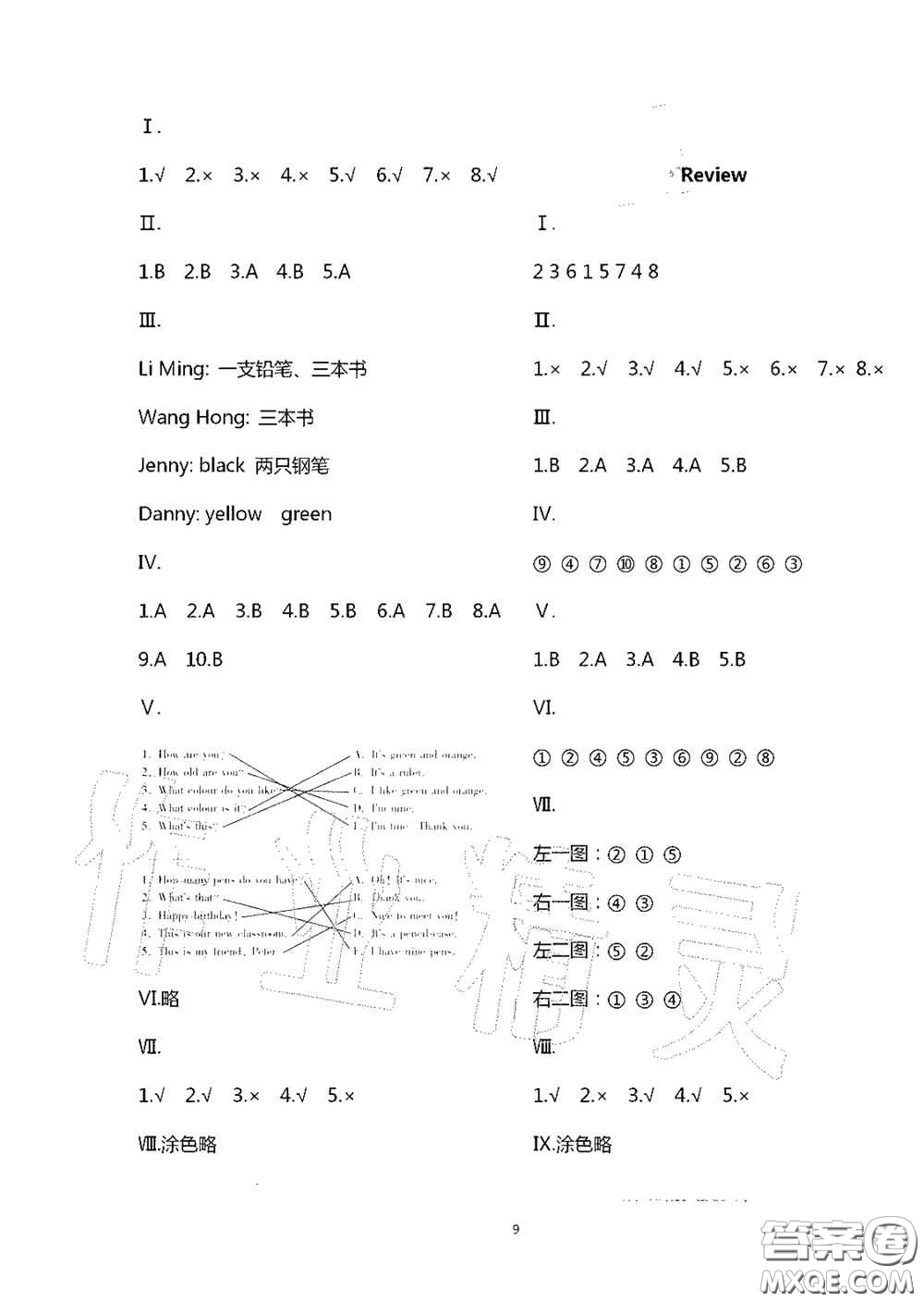 青島出版社2020新課堂同步學(xué)習(xí)與探究三年級(jí)英語(yǔ)上學(xué)期五四學(xué)制答案