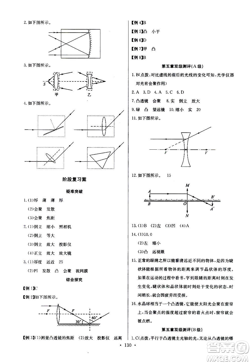 2020年長江全能學(xué)案同步練習(xí)冊物理八年級上冊人教版參考答案