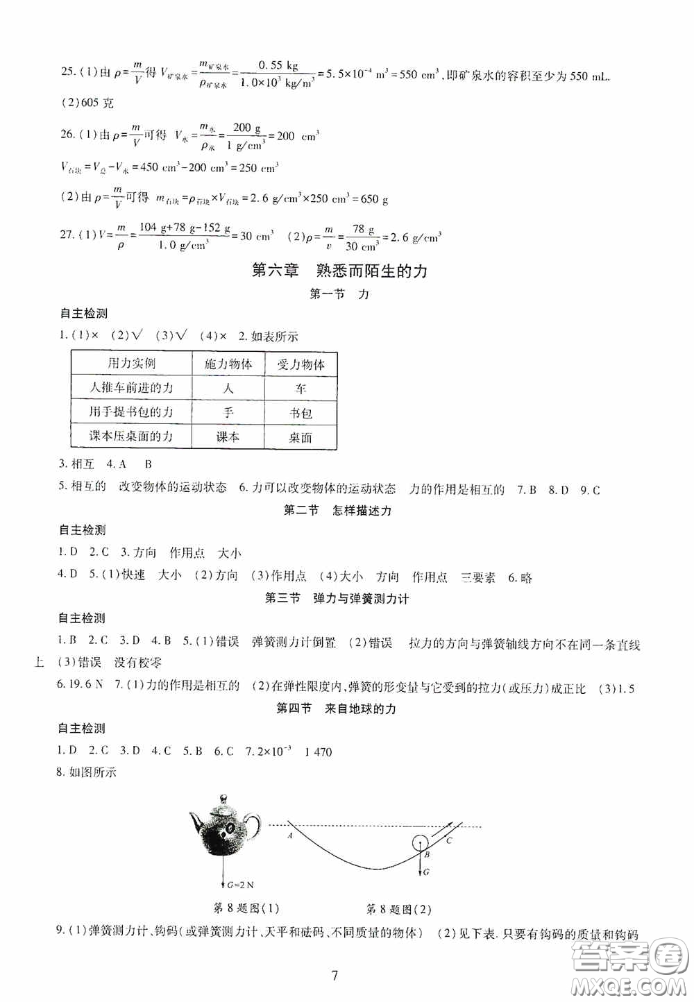 明天出版社2020智慧學(xué)習八年級物理上冊人教版答案