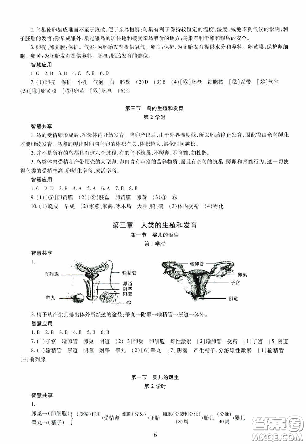明天出版社2020智慧學(xué)習(xí)八年級(jí)生物學(xué)全一冊人教版答案