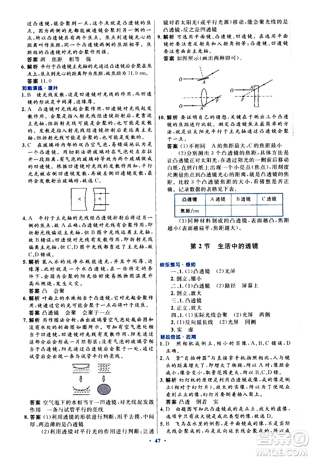 人民教育出版社2020初中同步測控優(yōu)化設計物理八年級上冊人教版答案