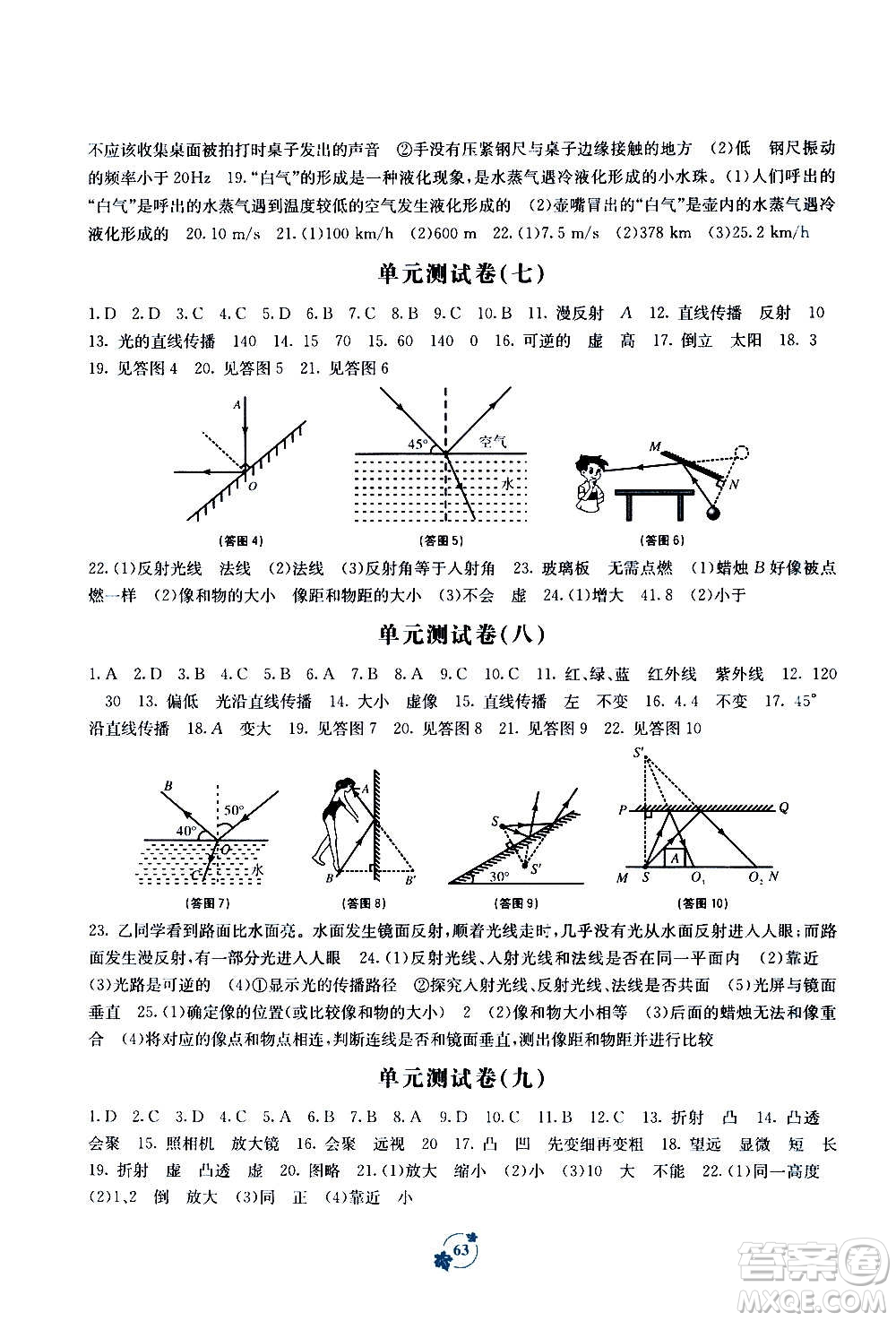 廣西教育出版社2020年自主學習能力測評單元測試物理八年級上冊A版答案