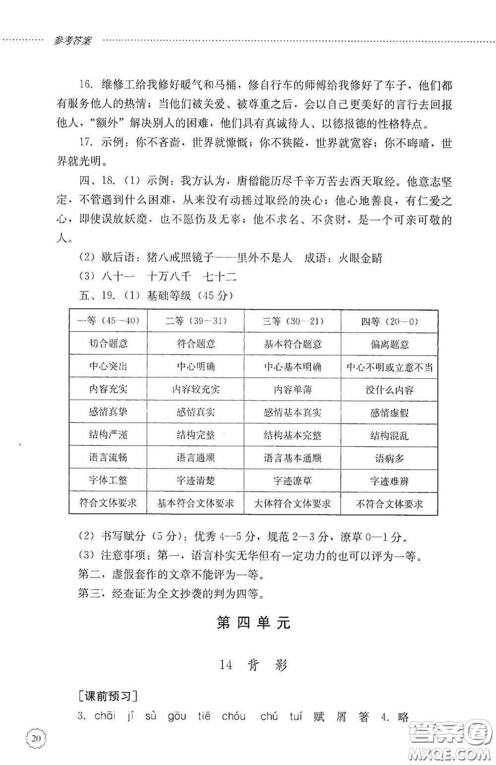 山東文藝出版社2020初中課堂同步訓(xùn)練八年級(jí)語(yǔ)文上冊(cè)人教版答案