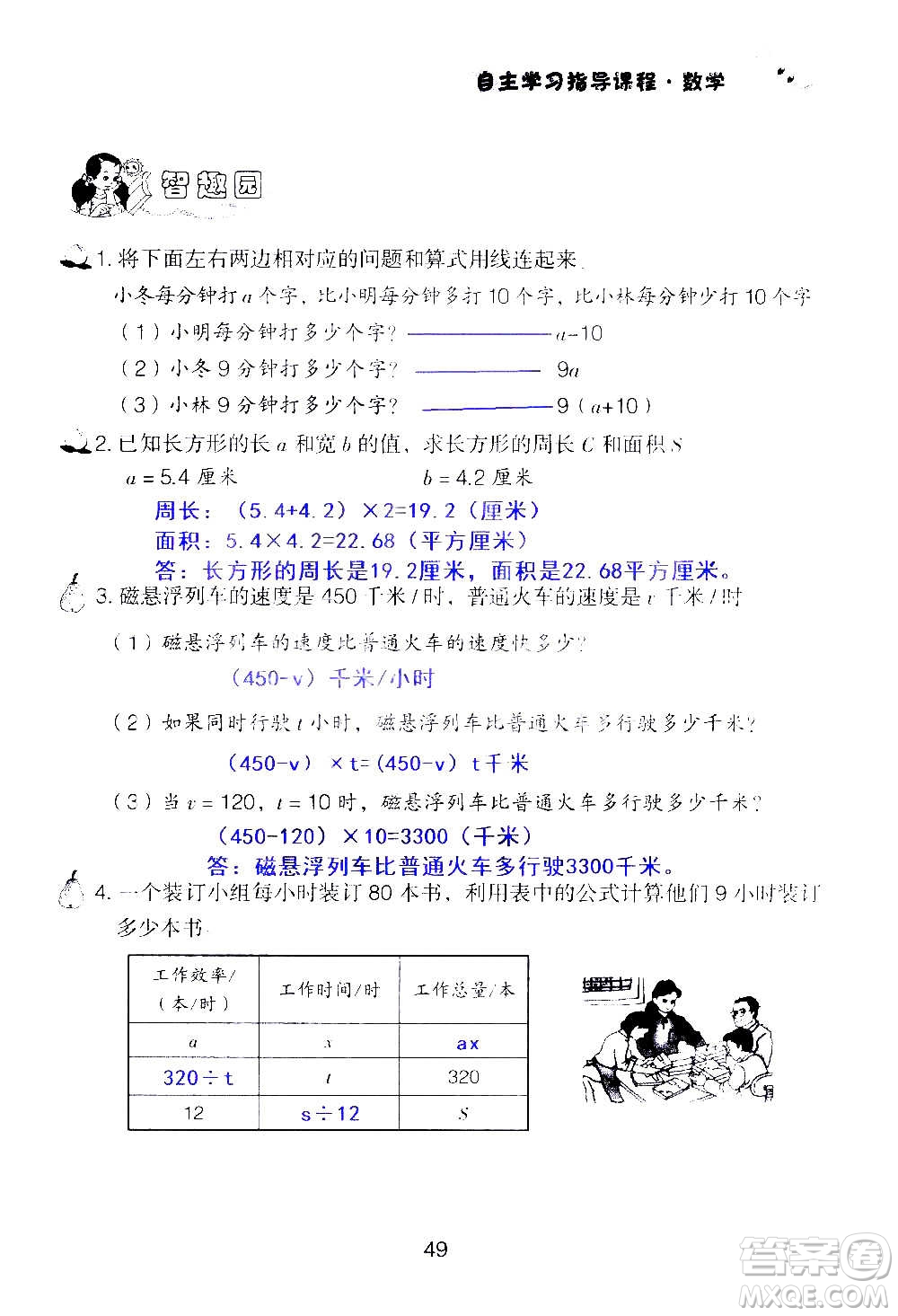 山東教育出版社2020年自主學(xué)習(xí)指導(dǎo)課程數(shù)學(xué)五年級上冊人教版答案