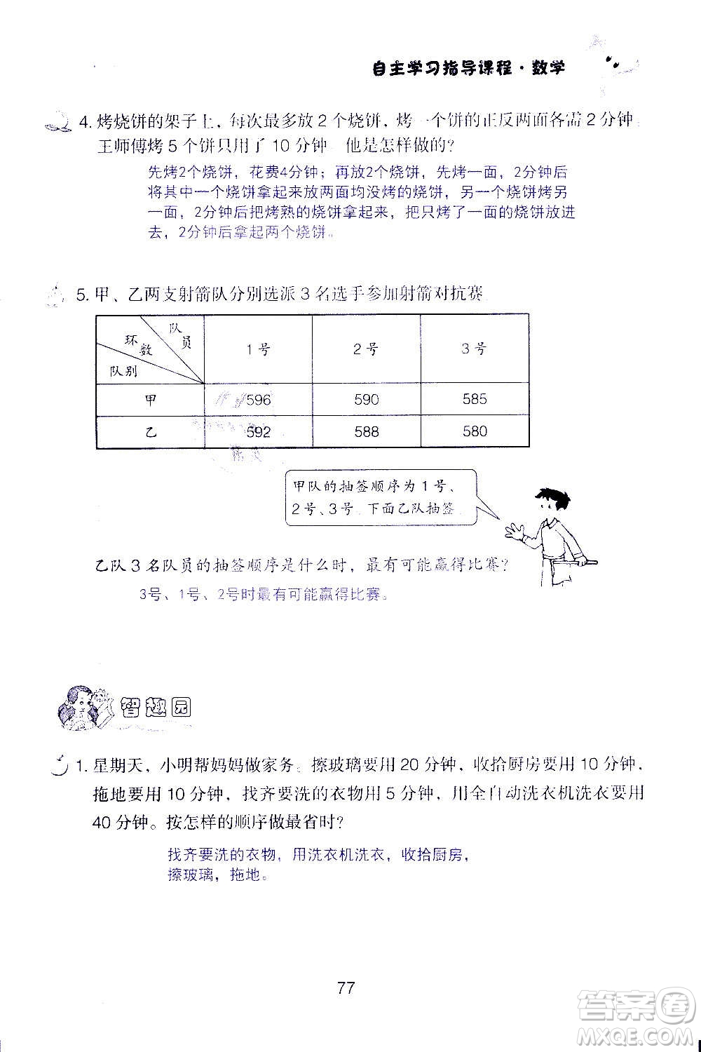 山東教育出版社2020年自主學(xué)習(xí)指導(dǎo)課程數(shù)學(xué)四年級(jí)上冊人教版答案