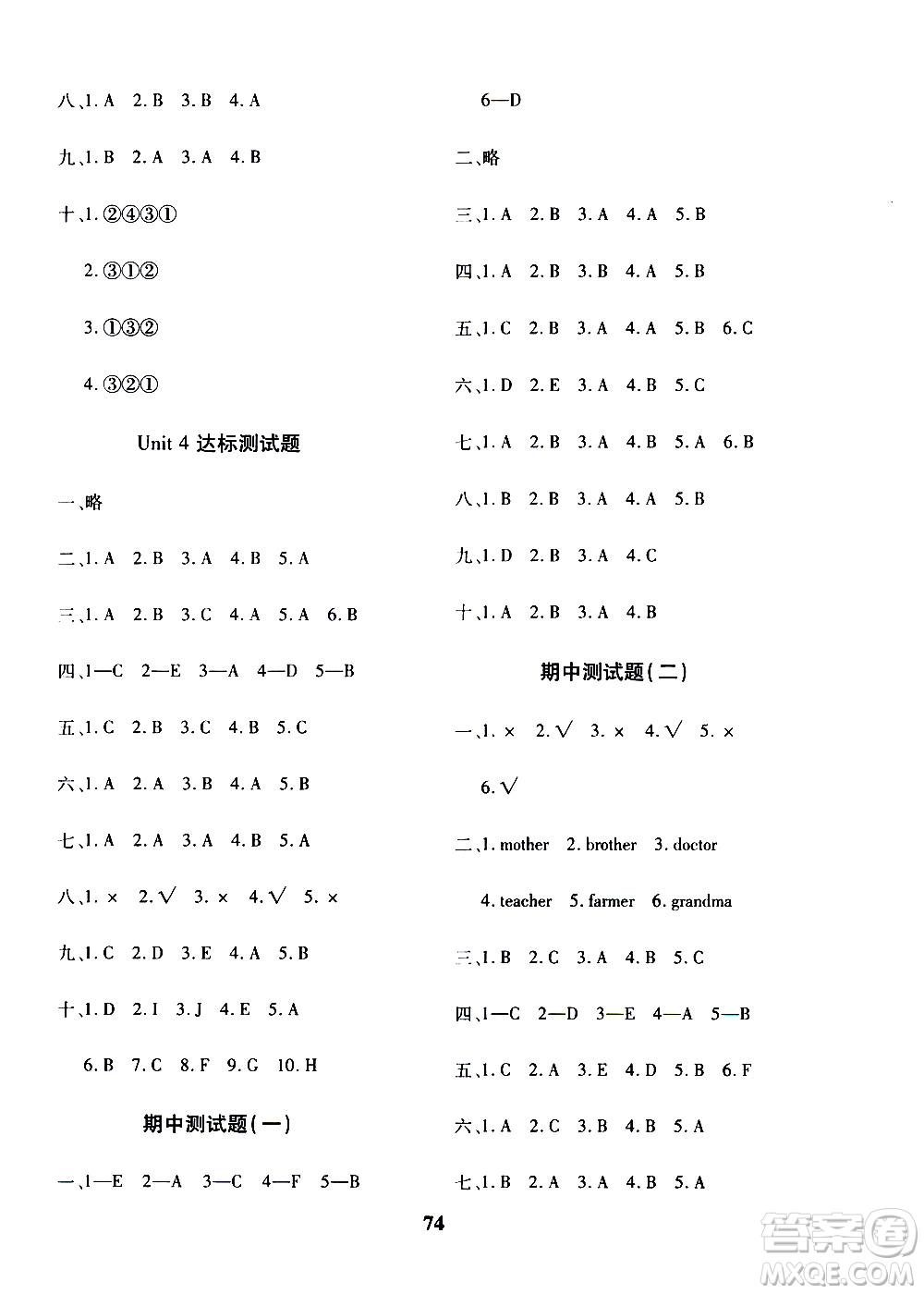 濟(jì)南出版社2020年黃岡360度定制密卷三年級(jí)英語(yǔ)上冊(cè)五四制答案
