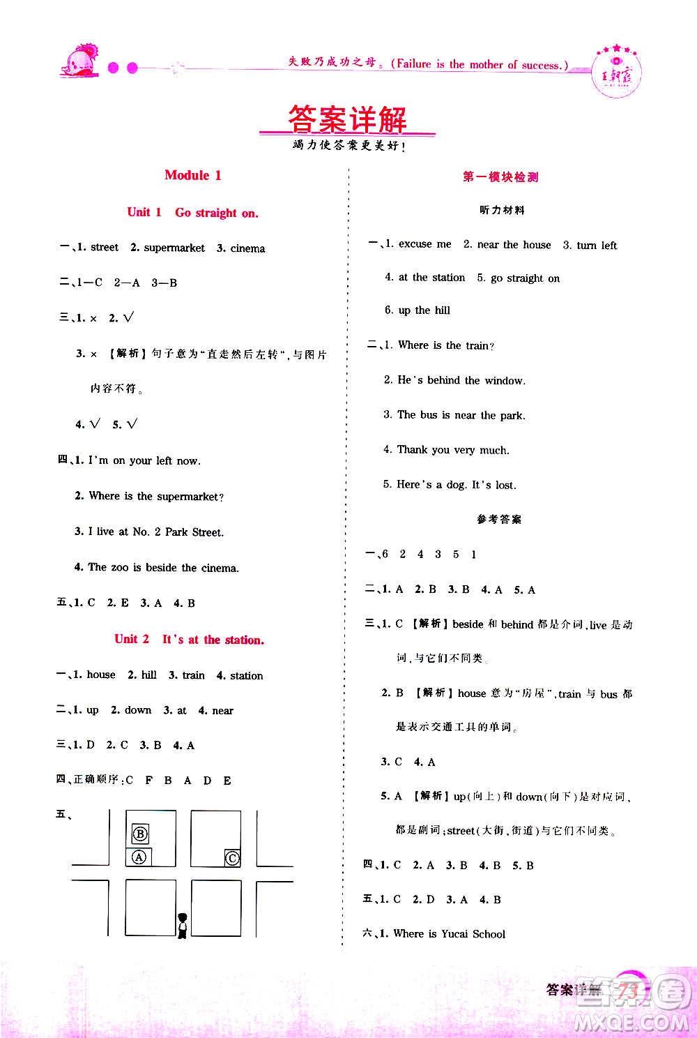 2020秋王朝霞創(chuàng)維新課堂同步優(yōu)化訓練英語四年級上冊WY外研版答案