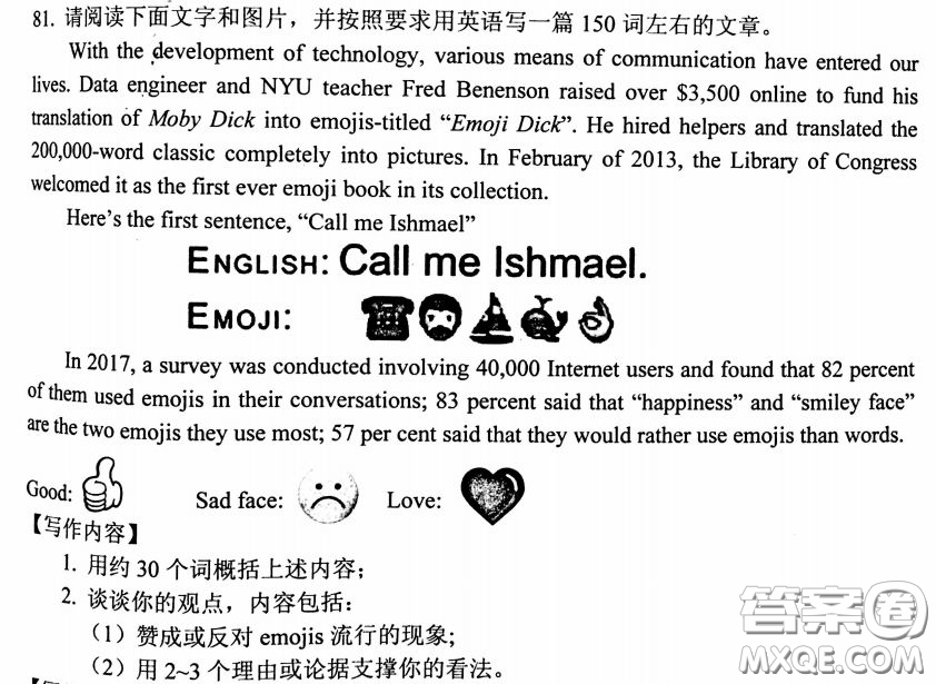 對emojis流行現(xiàn)象的觀點英語作文 關(guān)于對emojis流行現(xiàn)象的觀點的英語作文