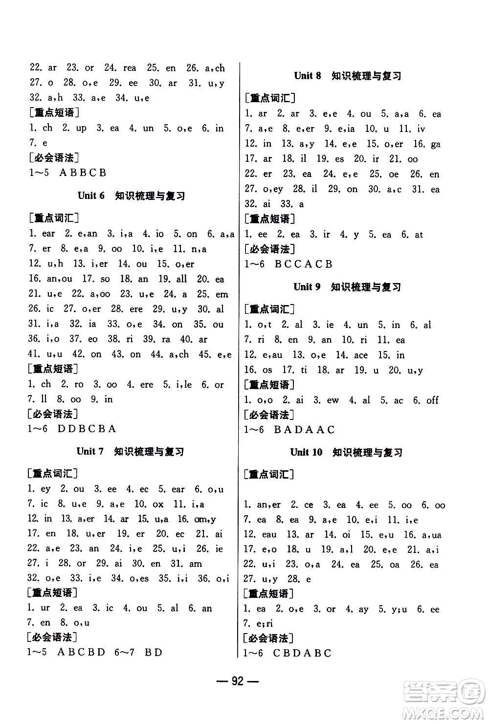 江蘇人民出版社2020年期末闖關沖刺100分英語七年級上冊WYS外研版答案