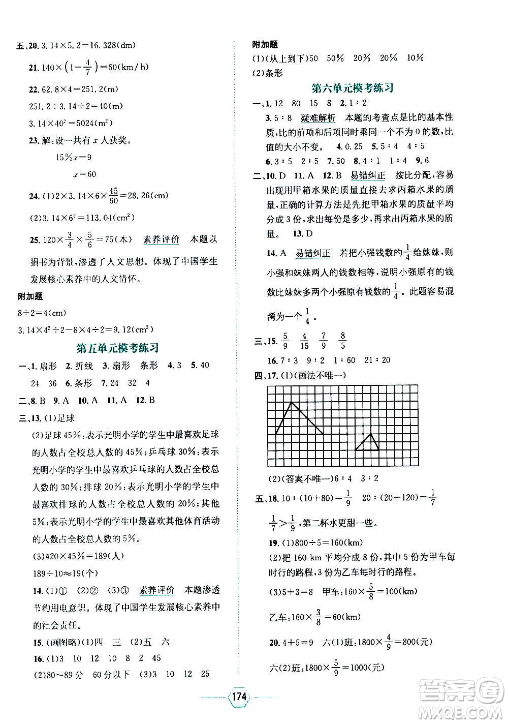 現(xiàn)代教育出版社2020年走向優(yōu)等生六年級(jí)數(shù)學(xué)上冊(cè)北京師大版答案