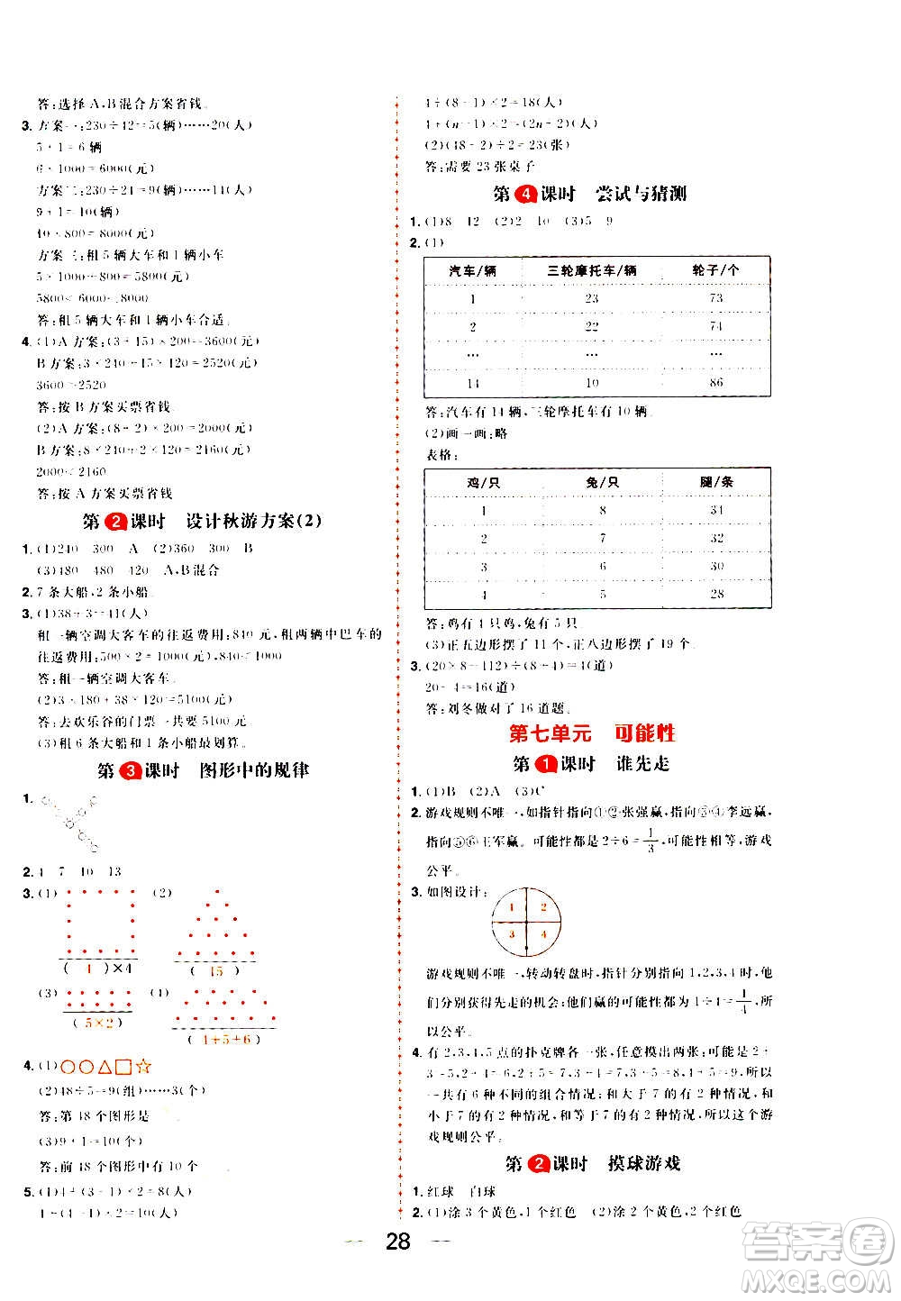 南方出版社2020秋核心素養(yǎng)天天練五年級(jí)上冊(cè)數(shù)學(xué)B北師大版答案