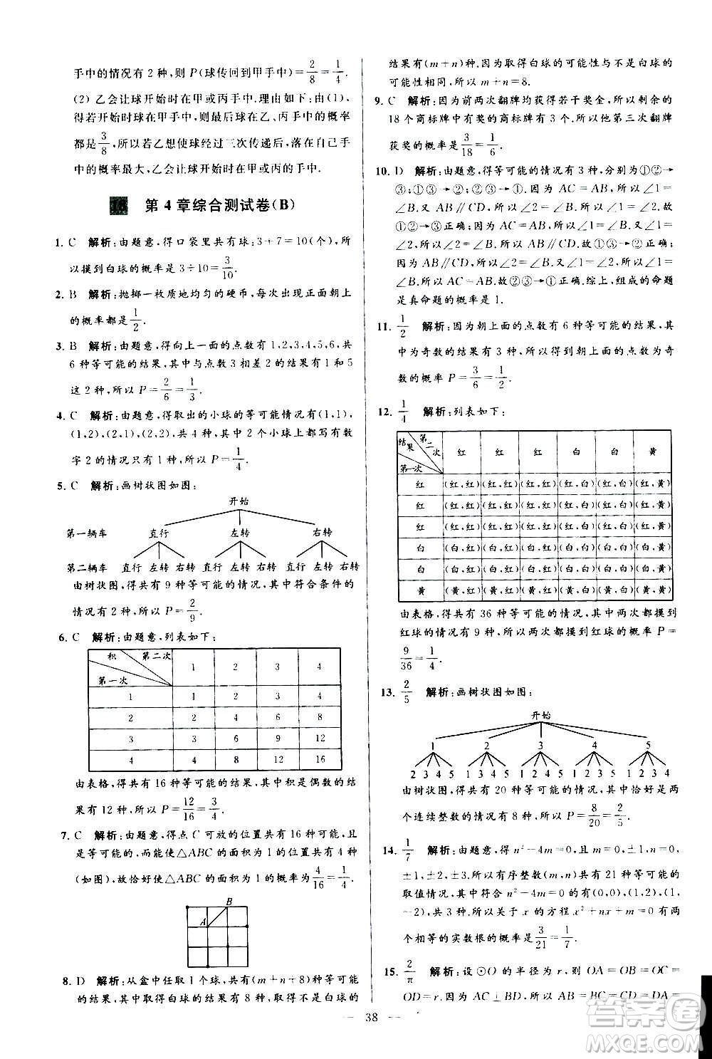 新世紀(jì)出版社2020秋季亮點(diǎn)給力大試卷數(shù)學(xué)九年級上冊蘇教版答案