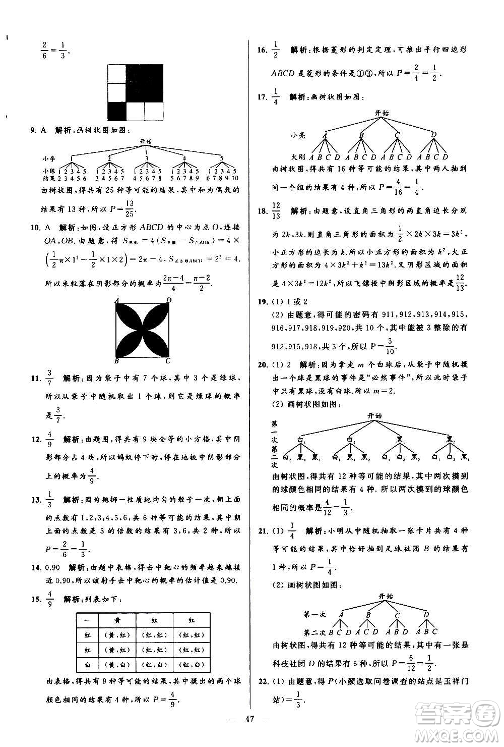 新世紀(jì)出版社2020秋季亮點(diǎn)給力大試卷數(shù)學(xué)九年級上冊蘇教版答案