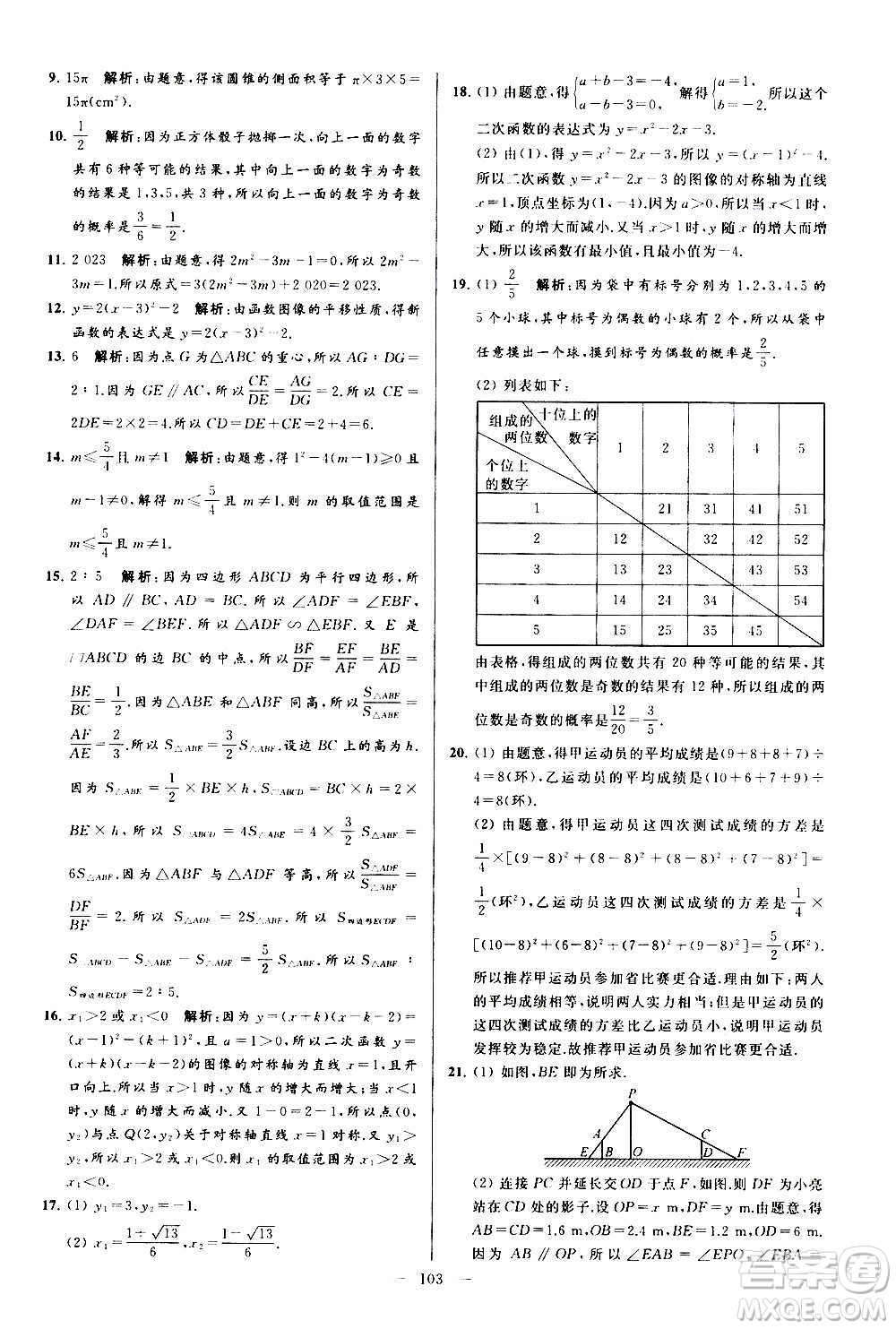 新世紀(jì)出版社2020秋季亮點(diǎn)給力大試卷數(shù)學(xué)九年級上冊蘇教版答案