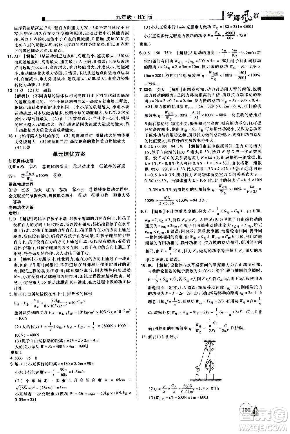 江西美術出版社2020學海風暴物理九年級上冊HY滬粵版答案