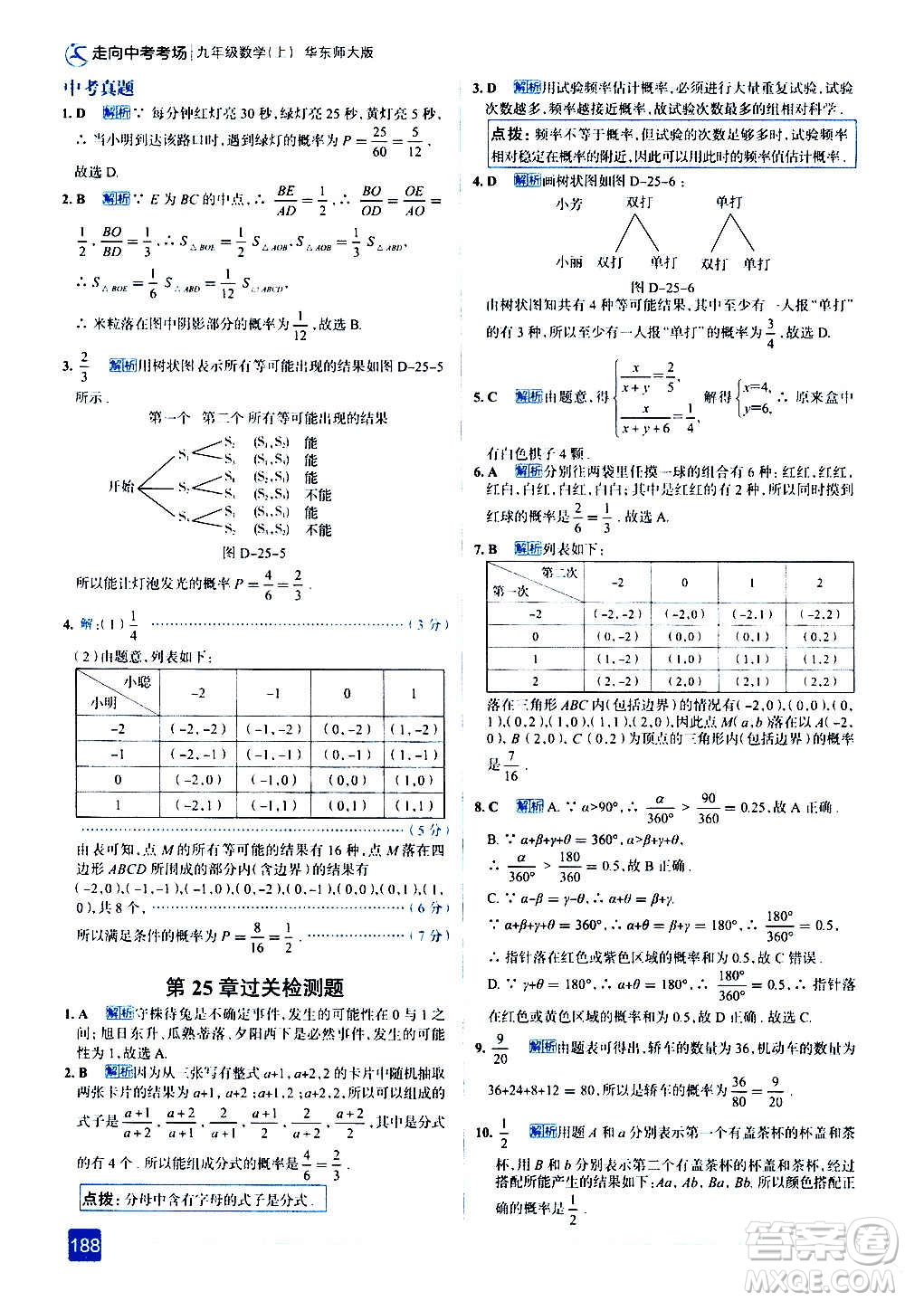 現(xiàn)代教育出版社2020走向中考考場(chǎng)九年級(jí)數(shù)學(xué)上冊(cè)華東師大版答案