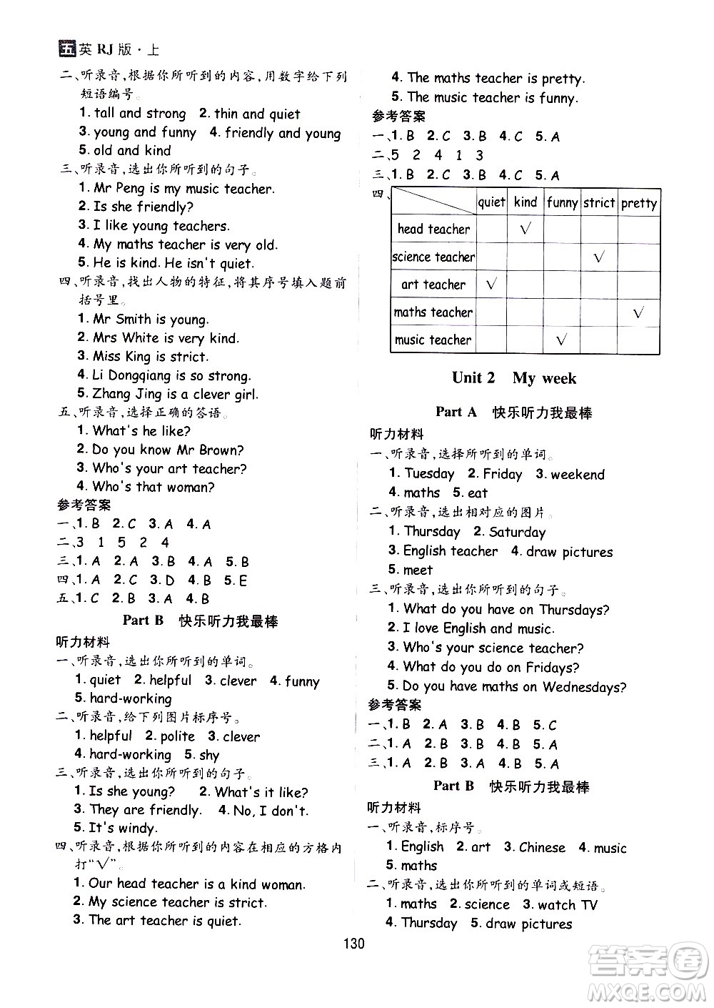2020年龍門之星英語五年級上冊RJ人教版答案