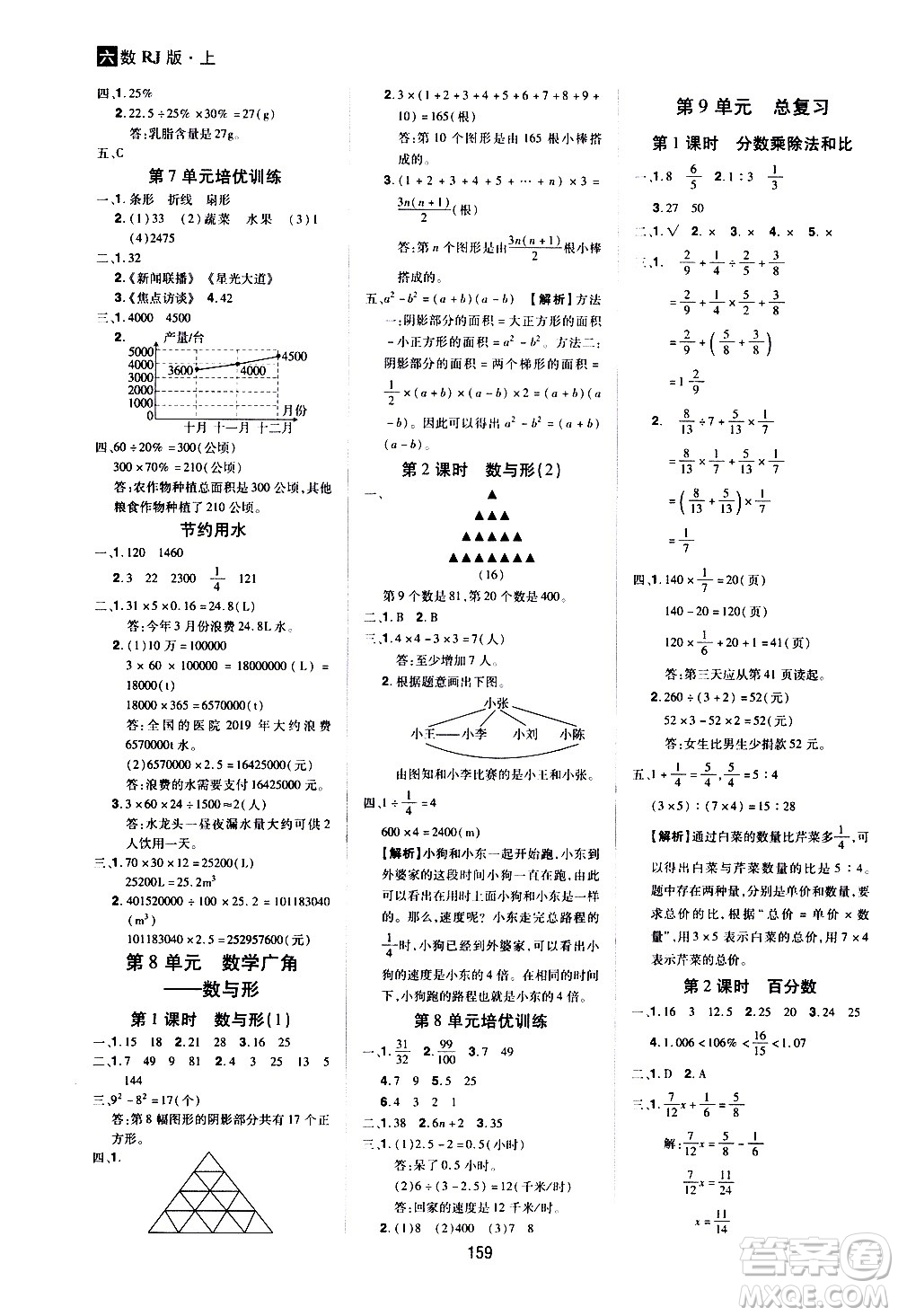 2020年龍門之星數(shù)學(xué)六年級(jí)上冊RJ人教版答案