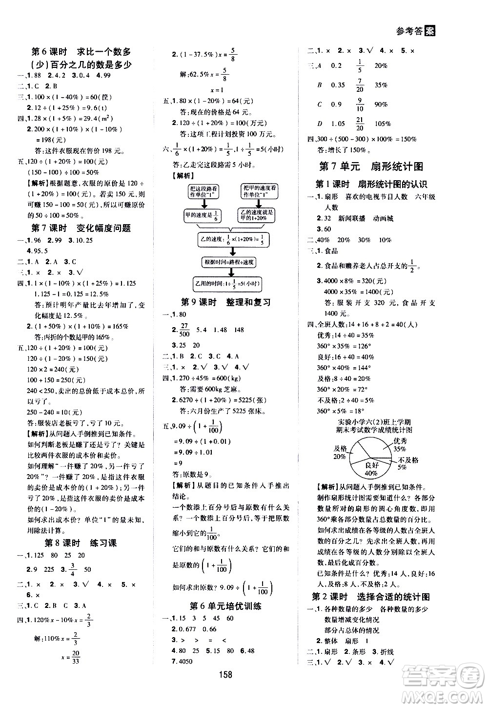 2020年龍門之星數(shù)學(xué)六年級(jí)上冊RJ人教版答案