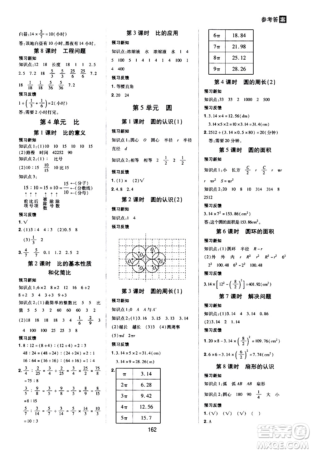 2020年龍門之星數(shù)學(xué)六年級(jí)上冊RJ人教版答案