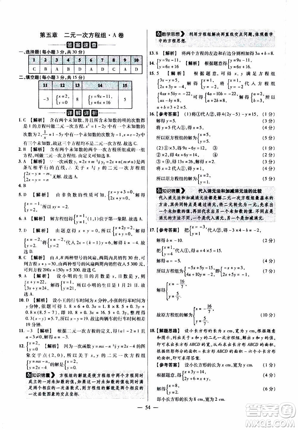 2021版金考卷活頁題選名師名題單元雙測卷數(shù)學八年級上冊BS北師大版答案