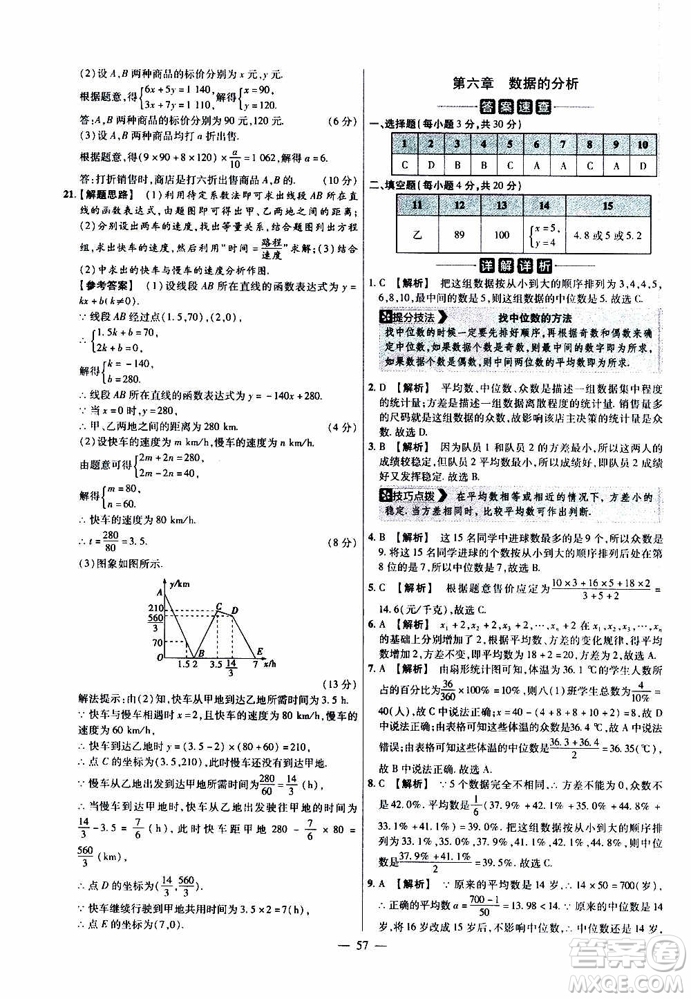 2021版金考卷活頁題選名師名題單元雙測卷數(shù)學八年級上冊BS北師大版答案