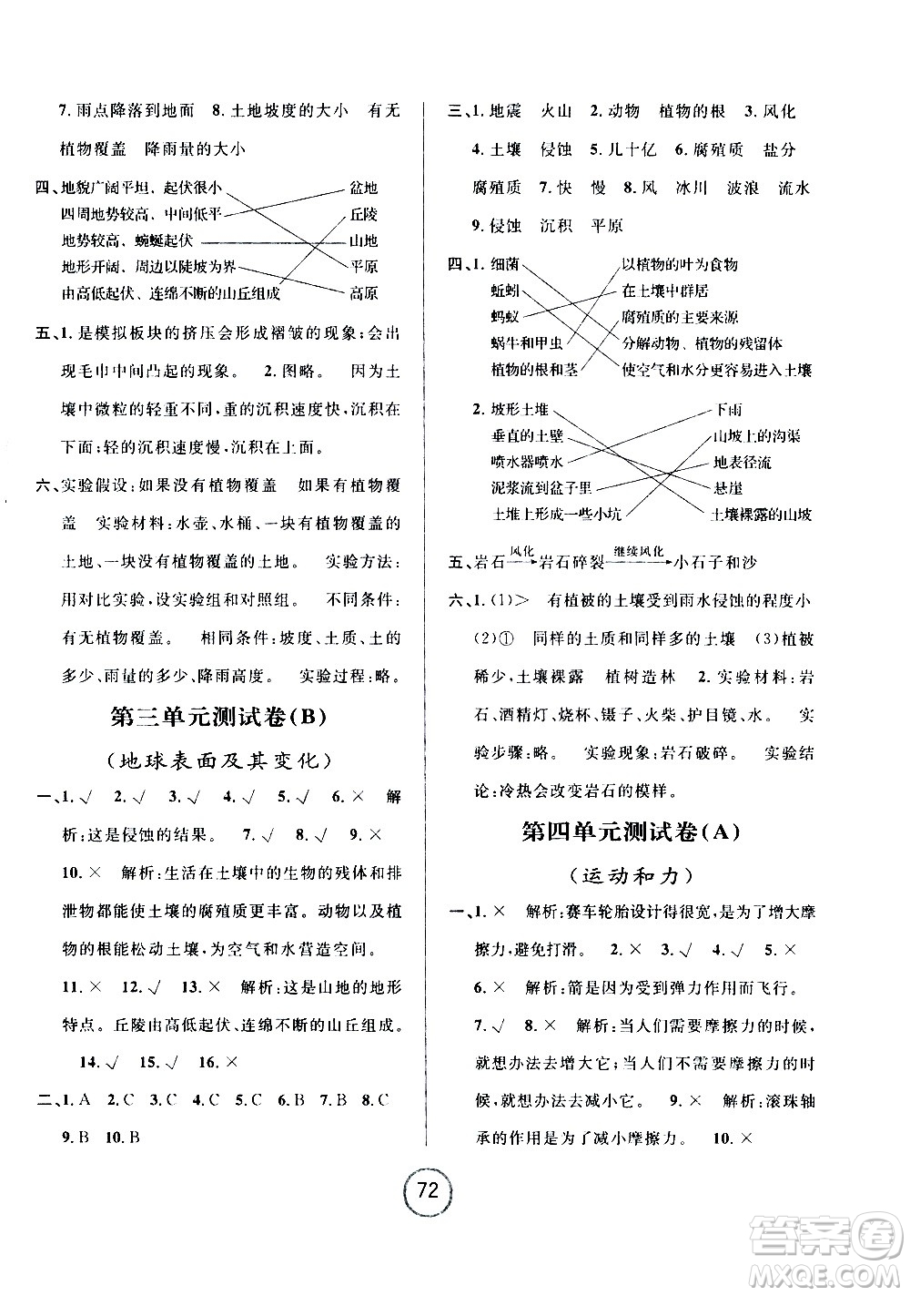 浙江大學(xué)出版社2020年浙江名卷科學(xué)五年級(jí)上冊(cè)J教科版答案