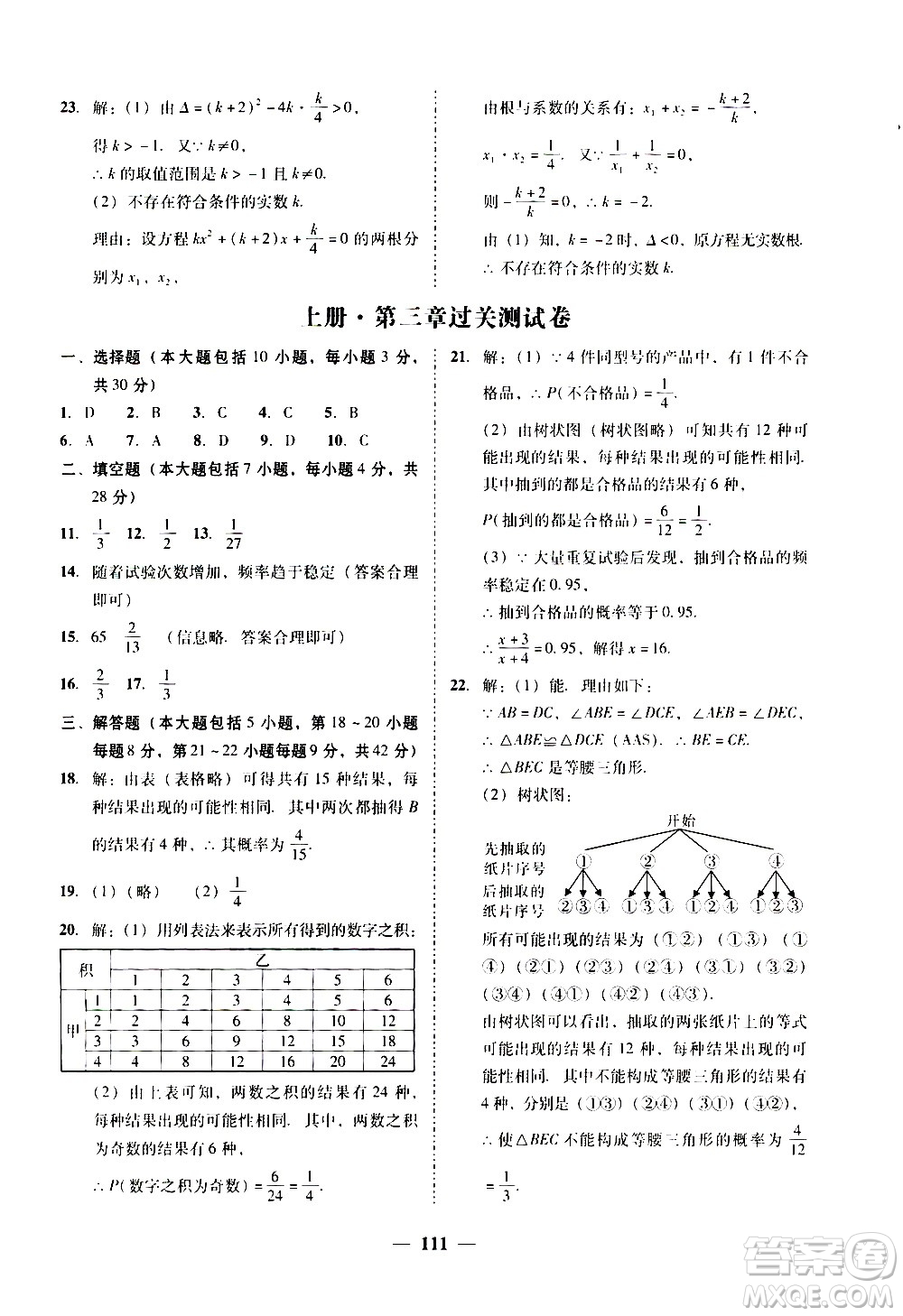 廣東經(jīng)濟(jì)出版社2020年百分導(dǎo)學(xué)數(shù)學(xué)九年級全一冊BS北師版答案