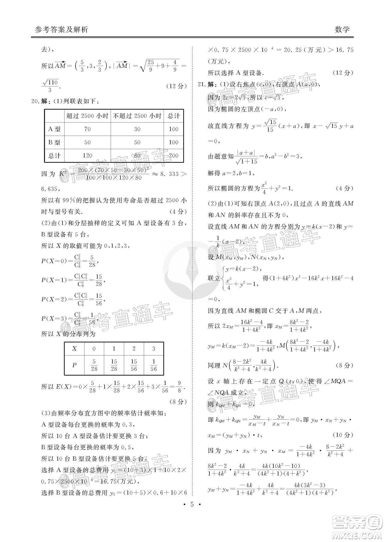 廣東省2021屆普通高中學(xué)業(yè)質(zhì)量聯(lián)合測(cè)評(píng)高三數(shù)學(xué)試題及答案
