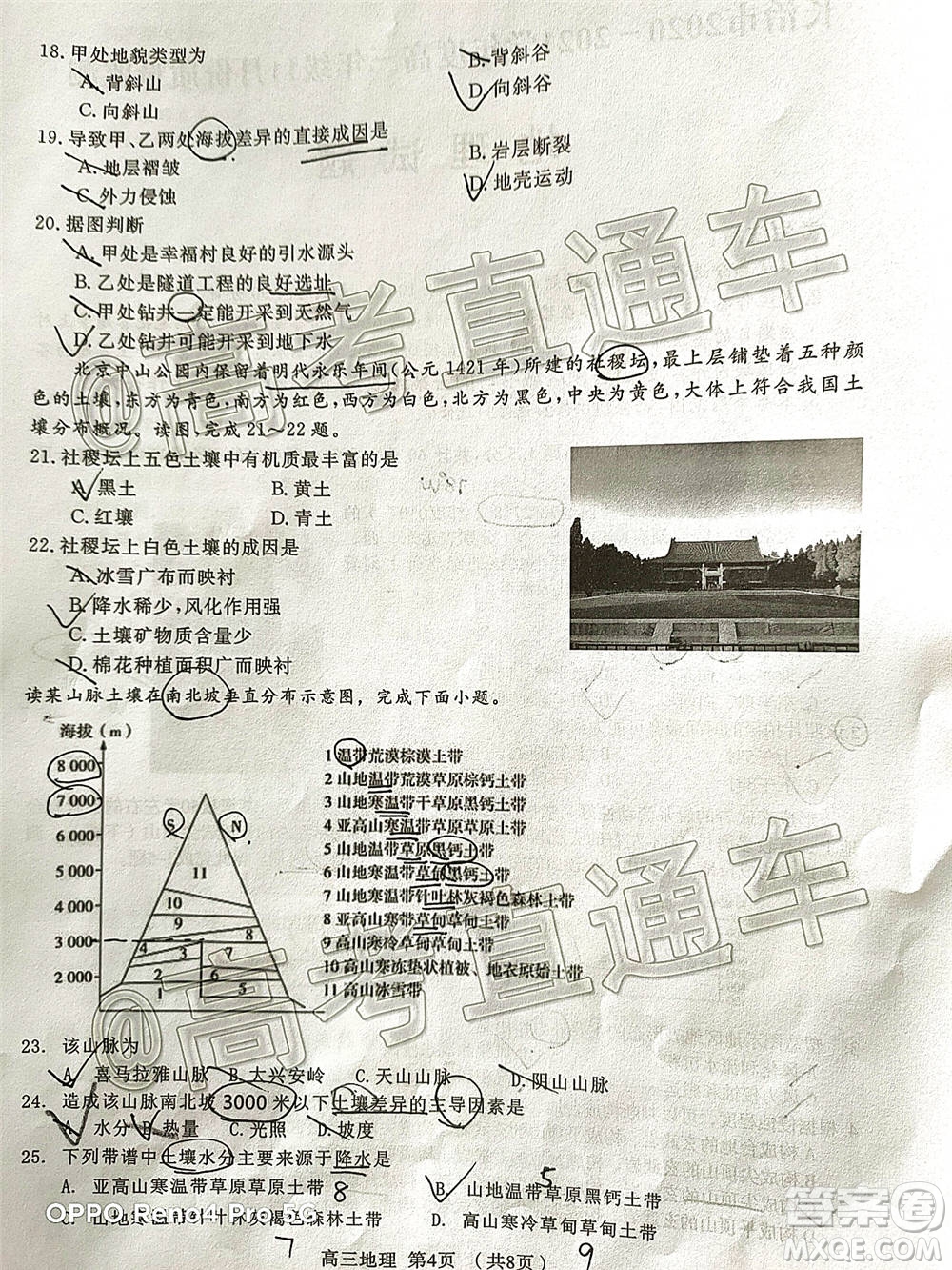 長治市2020-2021學(xué)年度高三年級(jí)11月份質(zhì)量監(jiān)測(cè)地理試題及答案