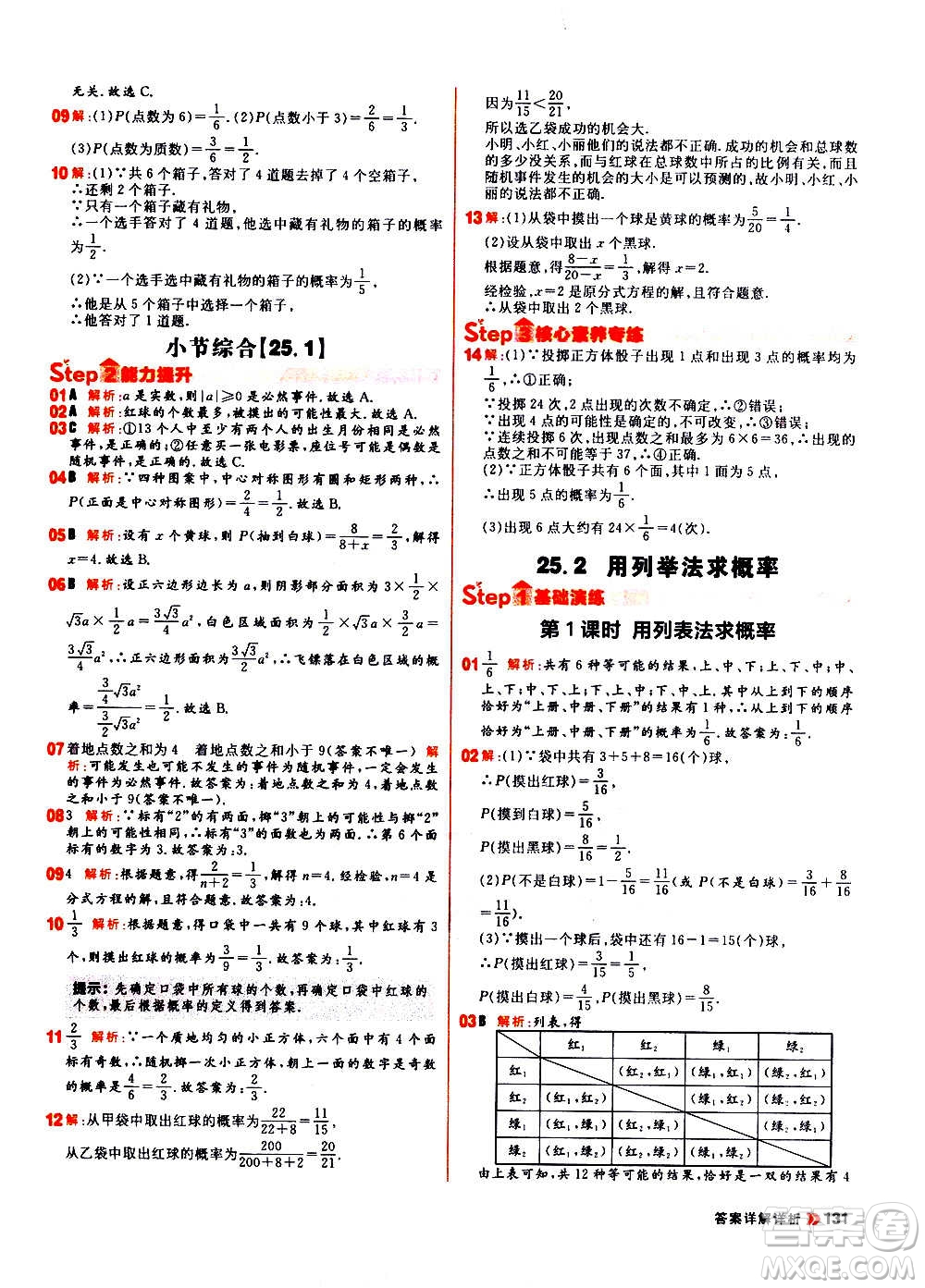 黑龍江教育出版社2021新版陽光計(jì)劃初中同步數(shù)學(xué)九年級上冊R人教版答案