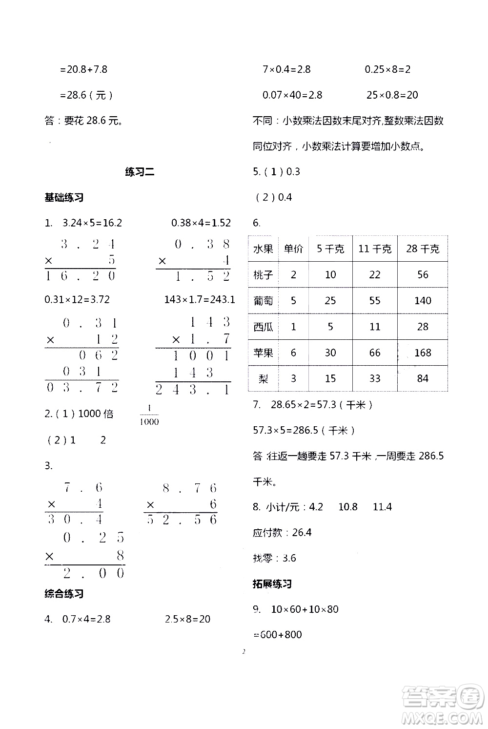 寧夏人民教育出版社2020學習之友數(shù)學五年級上冊人教版答案