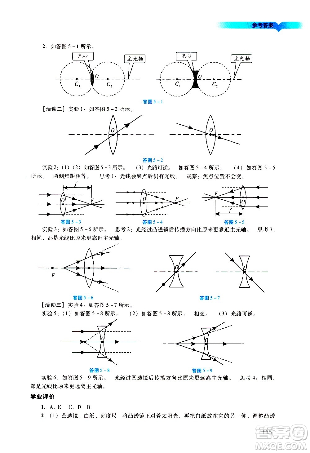 廣州出版社2020陽(yáng)光學(xué)業(yè)評(píng)價(jià)物理八年級(jí)上冊(cè)人教版答案
