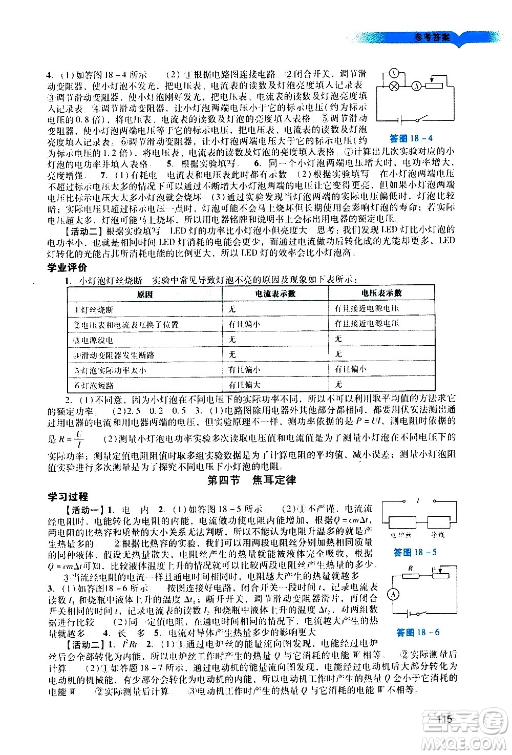 廣州出版社2020陽光學(xué)業(yè)評(píng)價(jià)物理九年級(jí)上冊(cè)人教版答案