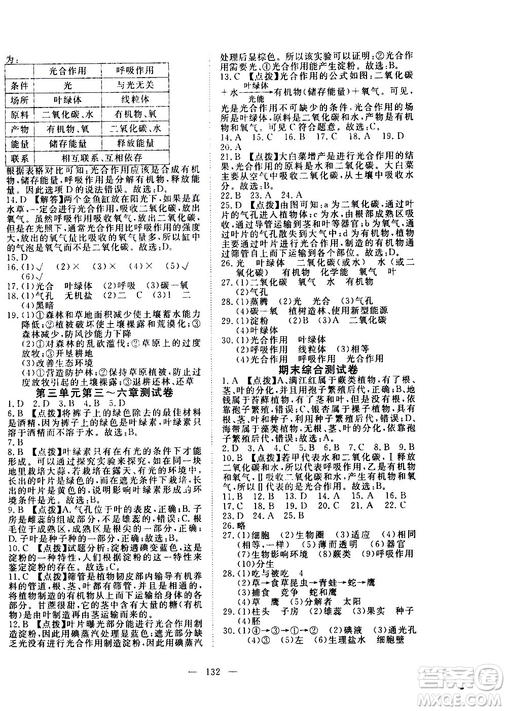 湖北科學(xué)技術(shù)出版社2020年351高效課堂導(dǎo)學(xué)案七年級(jí)上冊(cè)生物人教版答案