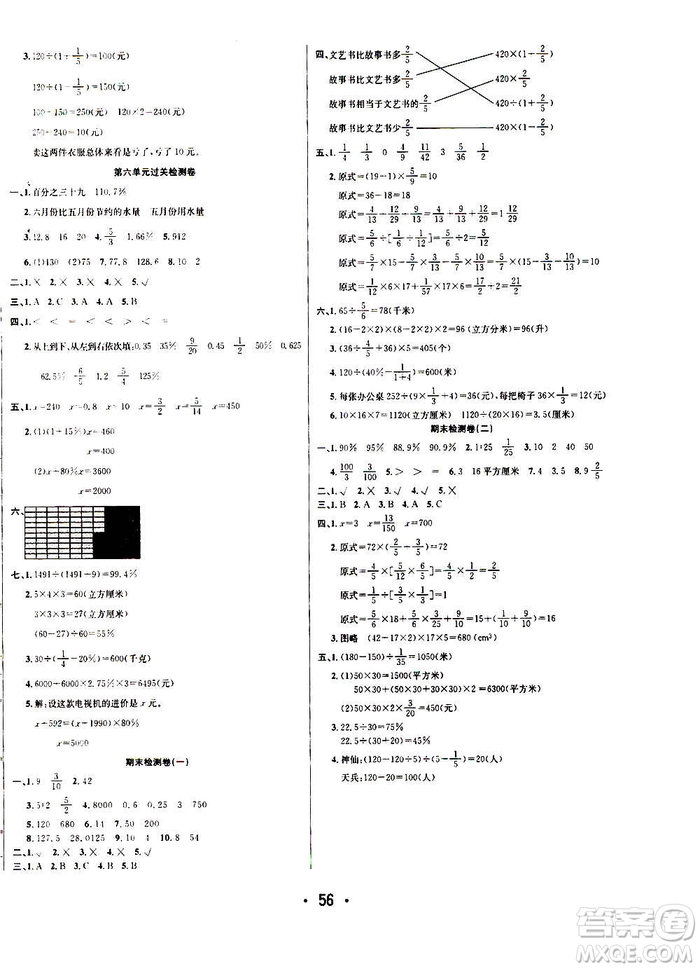 ?合肥工業(yè)大學(xué)出版社2020七天學(xué)練考六年級(jí)上冊(cè)數(shù)學(xué)SJ蘇教版答案