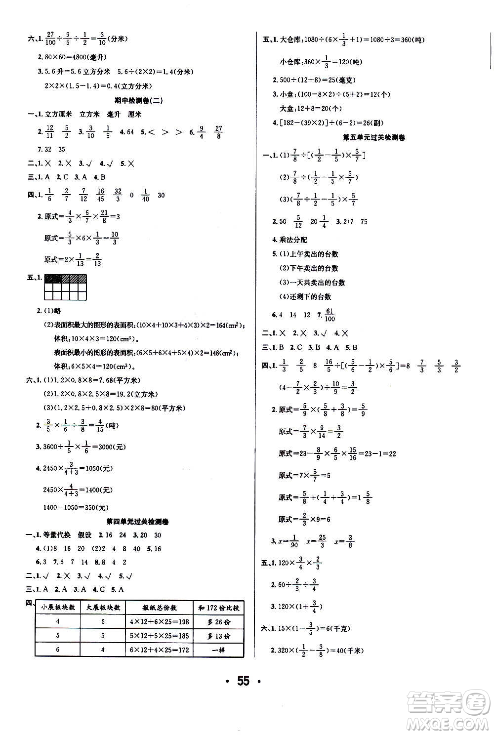 ?合肥工業(yè)大學(xué)出版社2020七天學(xué)練考六年級(jí)上冊(cè)數(shù)學(xué)SJ蘇教版答案