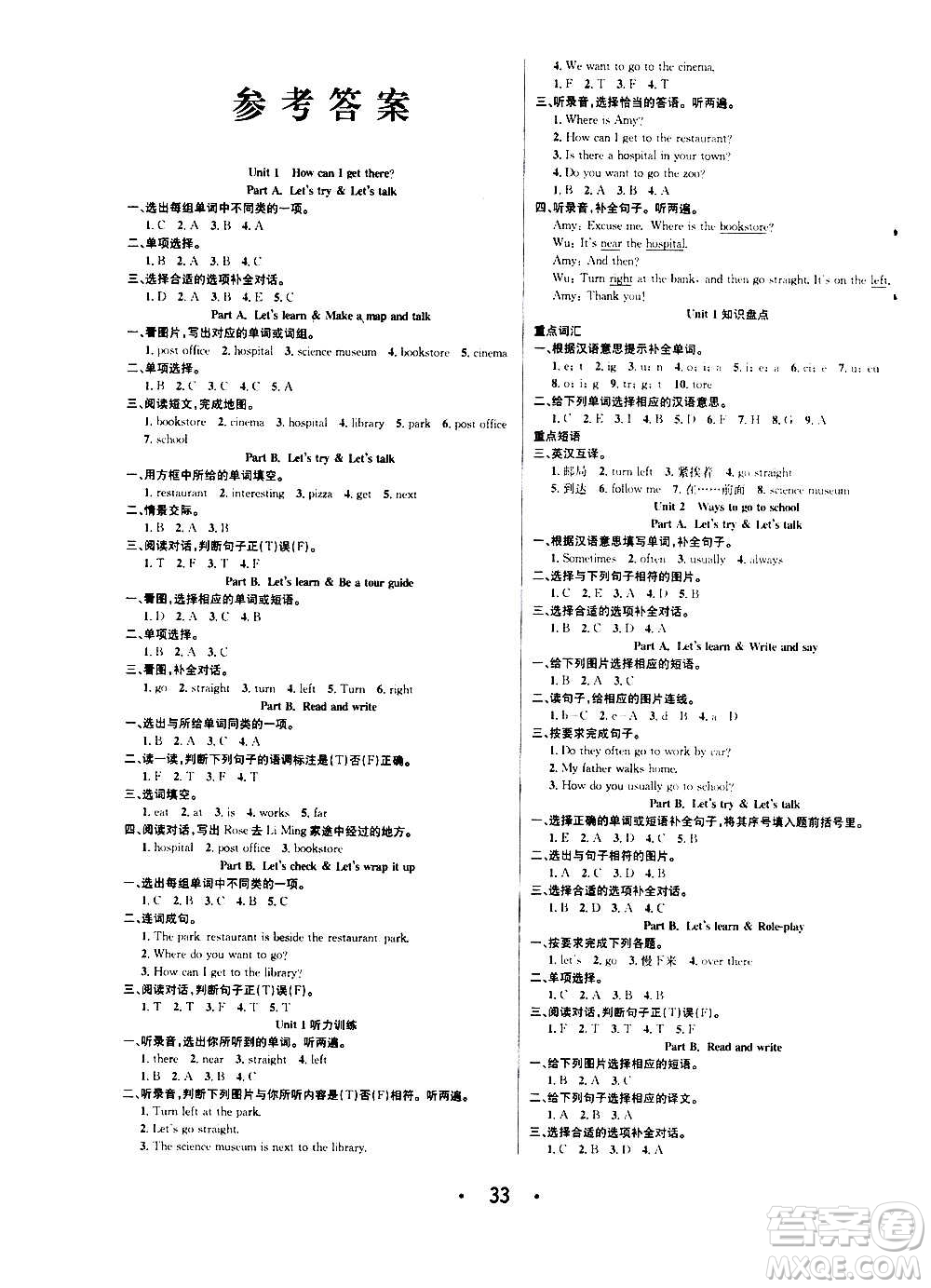 ?合肥工業(yè)大學(xué)出版社2020七天學(xué)練考六年級上冊英語RJ人教版答案