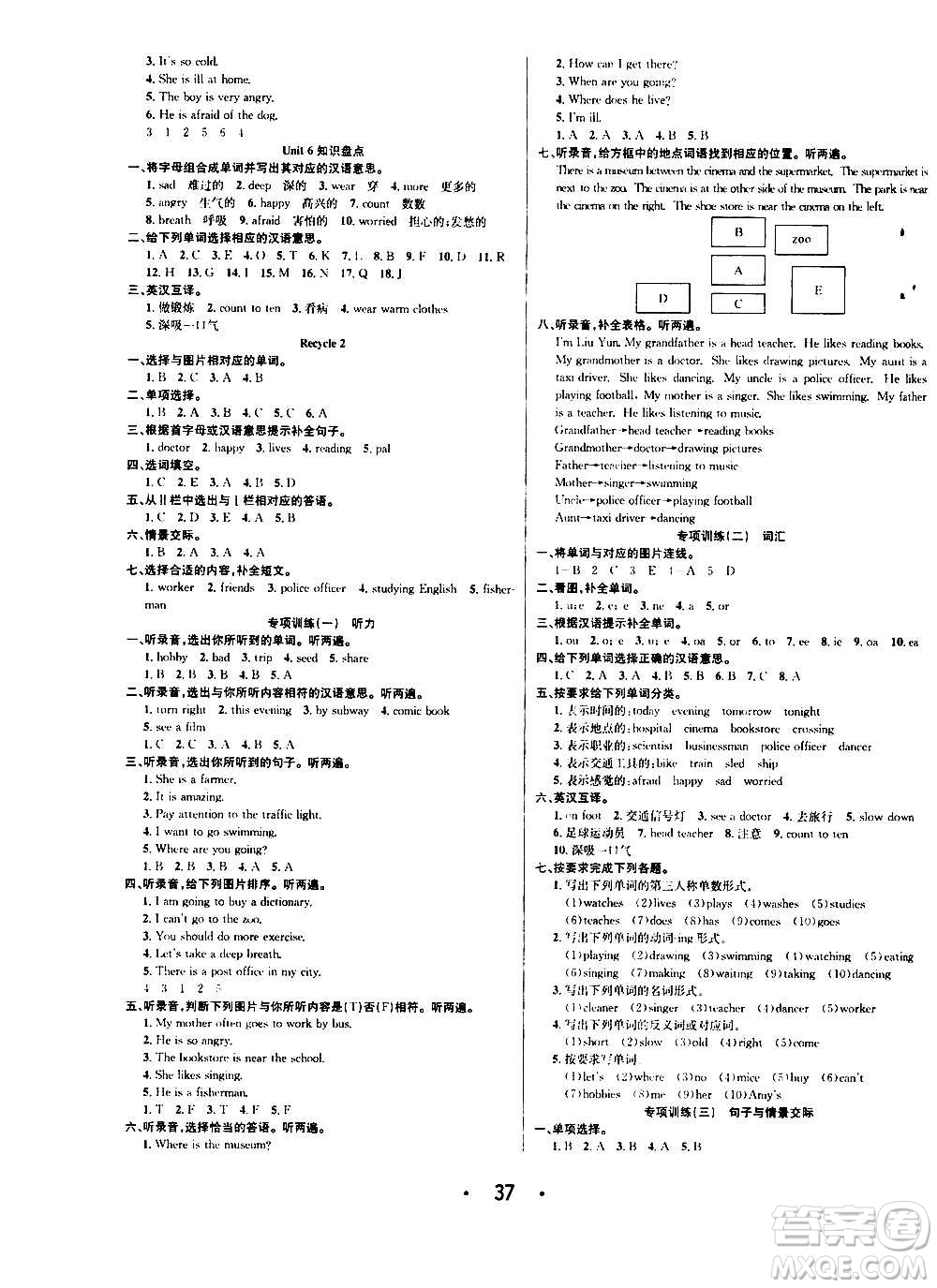 ?合肥工業(yè)大學(xué)出版社2020七天學(xué)練考六年級上冊英語RJ人教版答案
