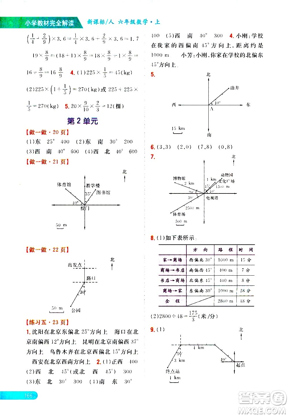 吉林人民出版社2020小學(xué)教材完全解讀六年級數(shù)學(xué)上冊新課標(biāo)人教版答案