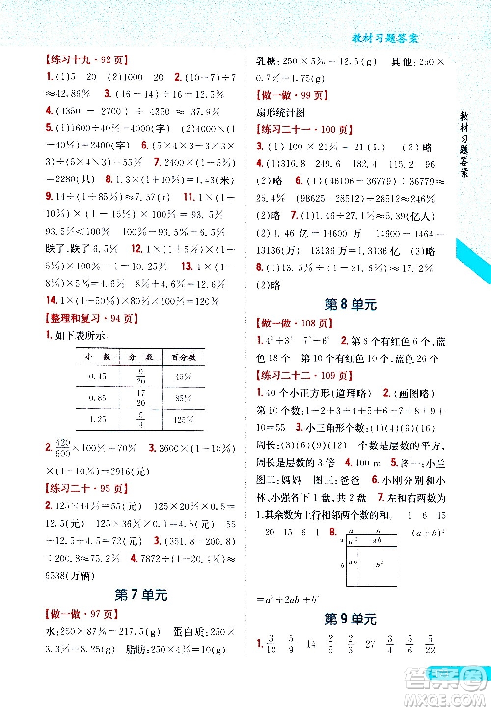 吉林人民出版社2020小學(xué)教材完全解讀六年級數(shù)學(xué)上冊新課標(biāo)人教版答案