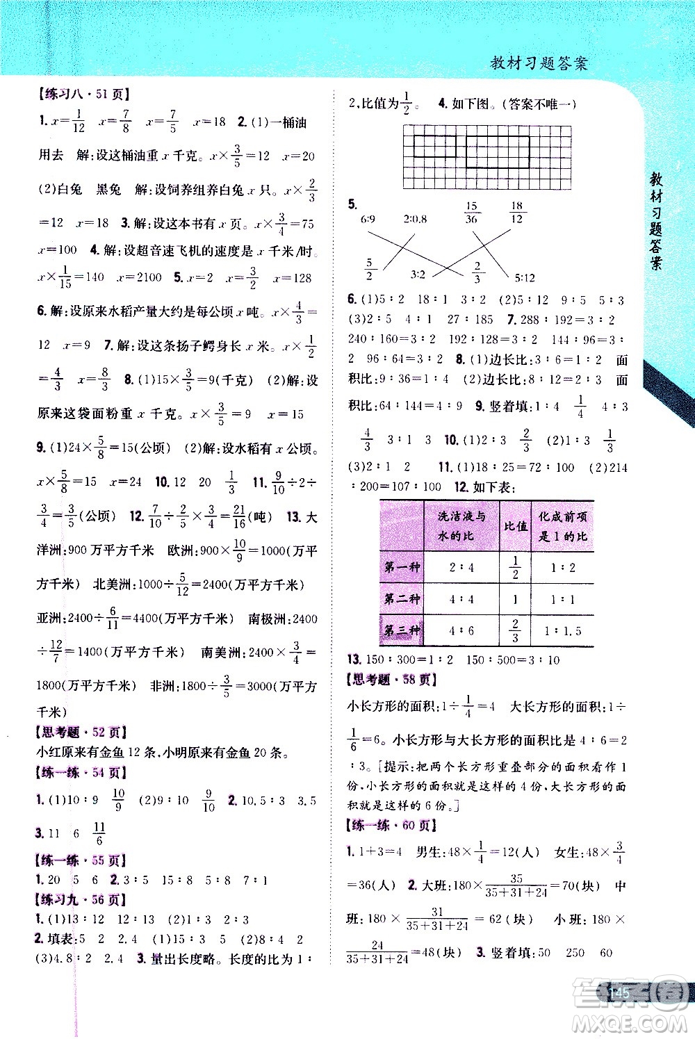 吉林人民出版社2020小學(xué)教材完全解讀六年級數(shù)學(xué)上冊新課標江蘇版答案