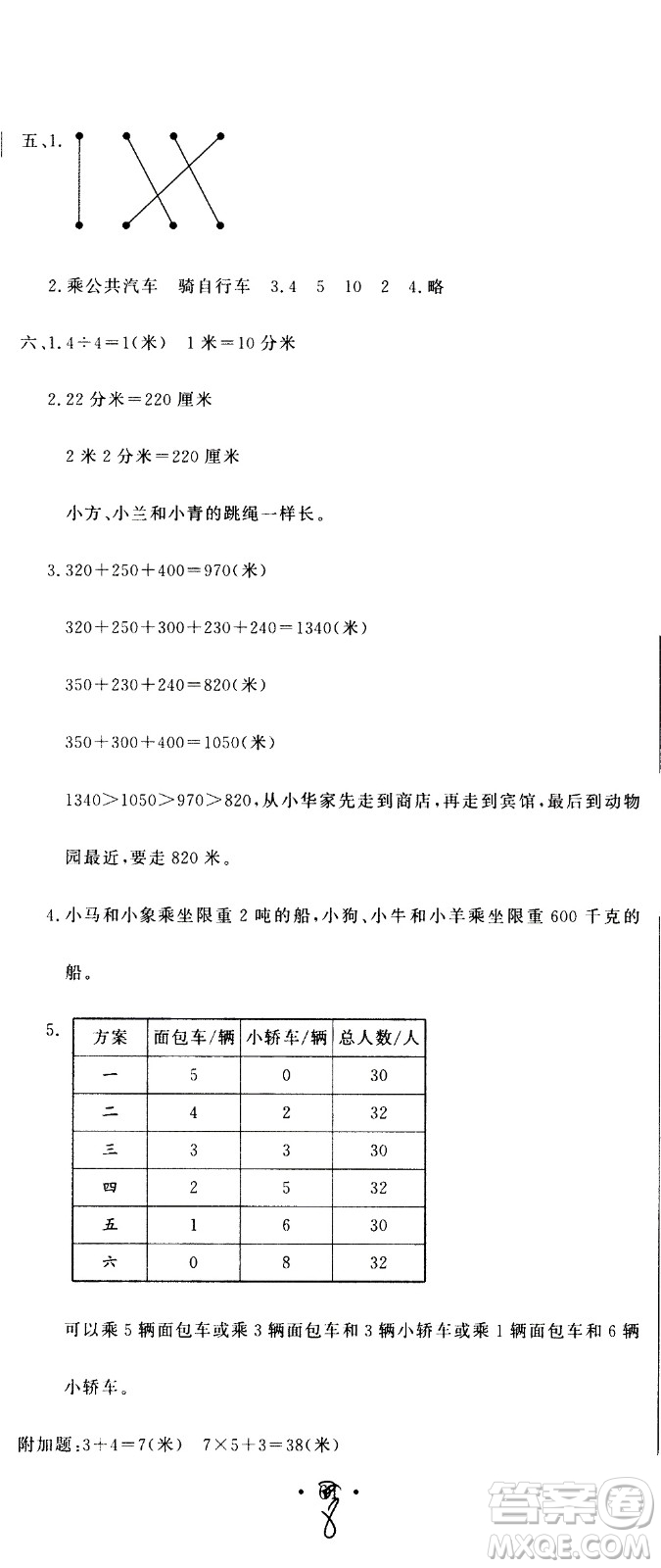 北京教育出版社2020提分教練優(yōu)學(xué)導(dǎo)練測(cè)試卷三年級(jí)數(shù)學(xué)上冊(cè)人教版答案