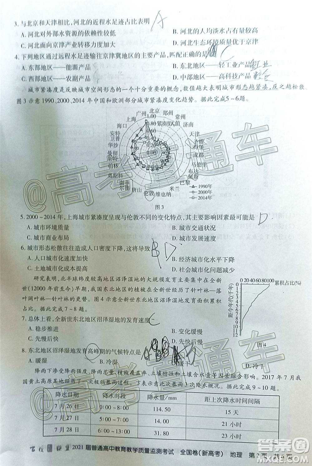 2021屆百校聯(lián)盟12月聯(lián)考全國卷新高考地理試題及答案