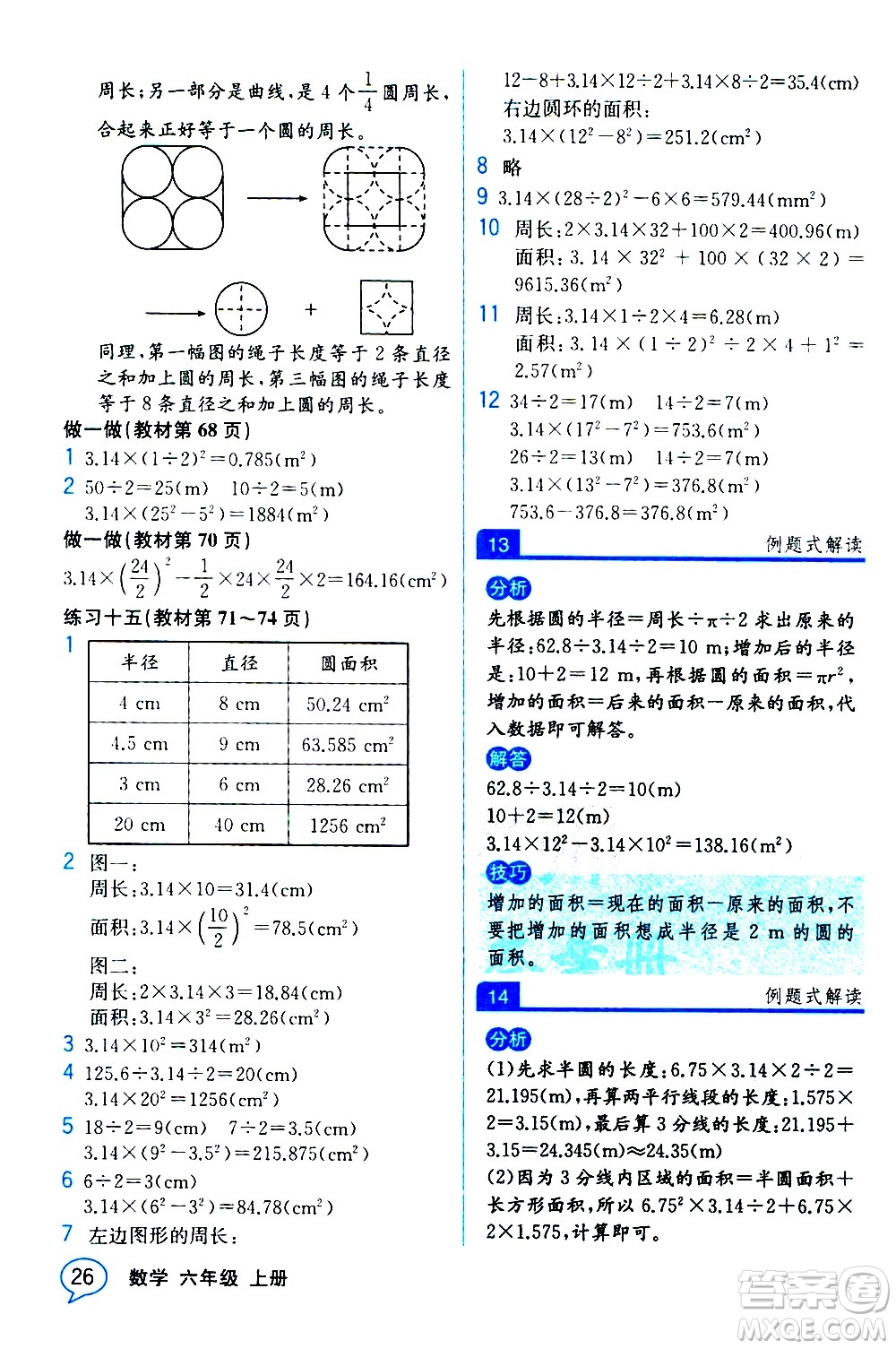 人民教育出版社2020教材解讀數(shù)學(xué)六年級上冊人教版答案