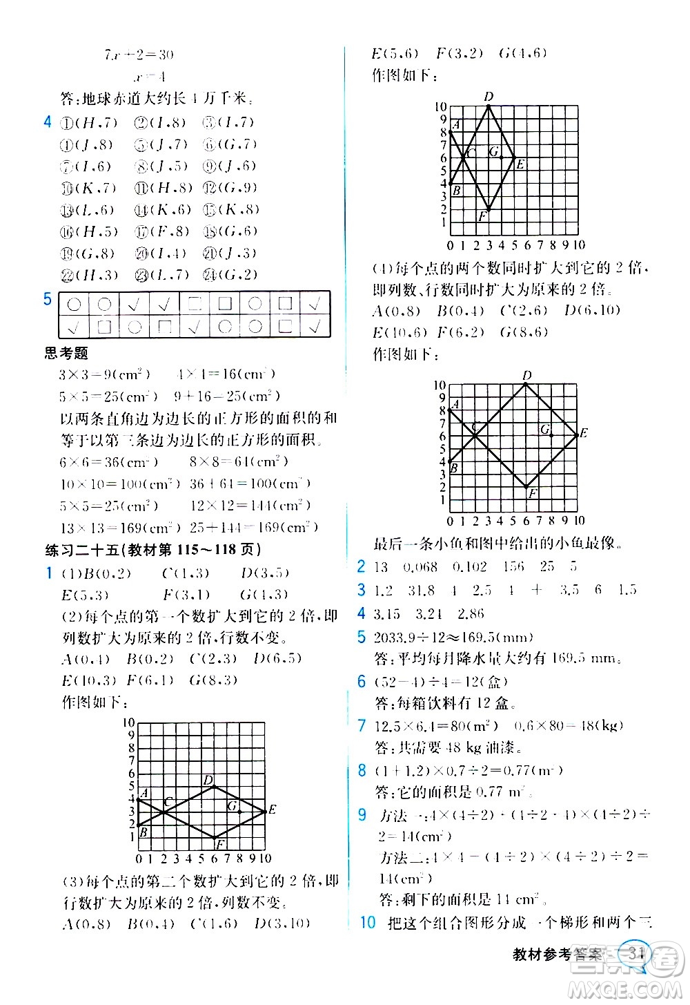 人民教育出版社2020教材解讀數(shù)學(xué)五年級上冊人教版答案