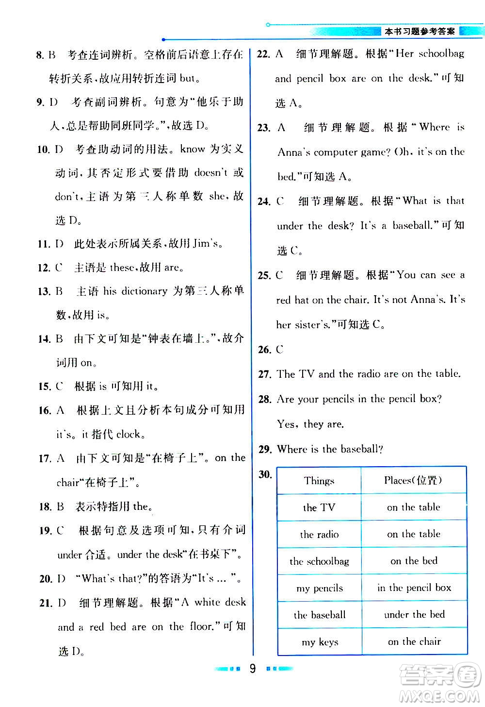 人民教育出版社2020教材解讀英語七年級上冊人教版答案