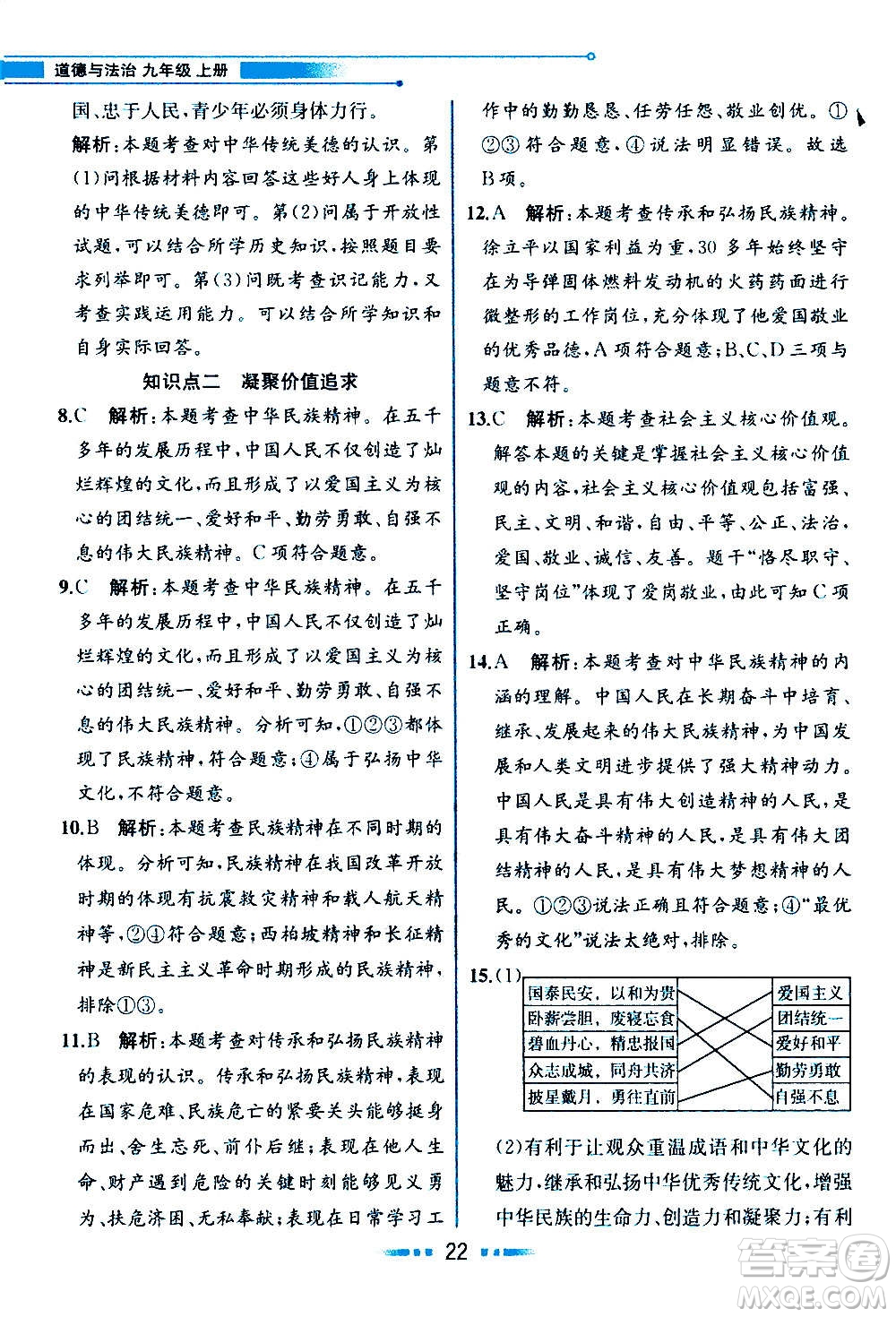 人民教育出版社2020教材解讀道德與法治九年級(jí)上冊(cè)統(tǒng)編版答案